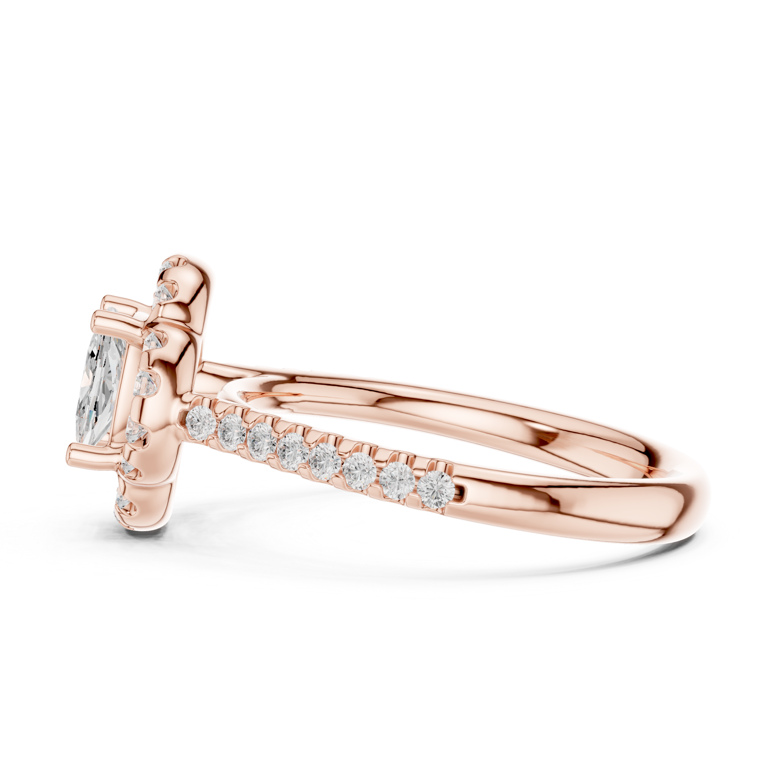 Cushion Halo Engagement Ring 0.38 CT