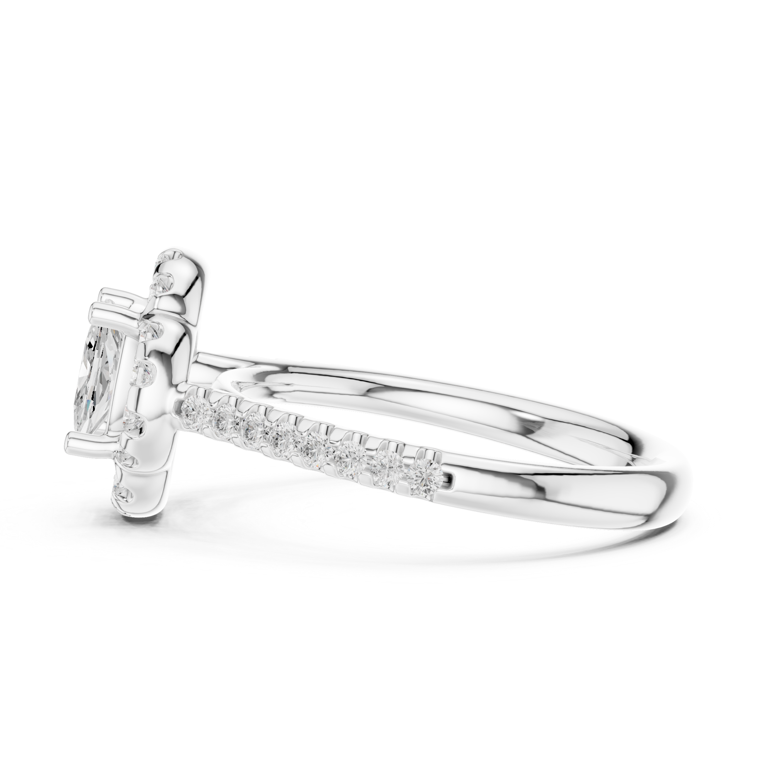 Cushion Halo Engagement Ring 0.38 CT