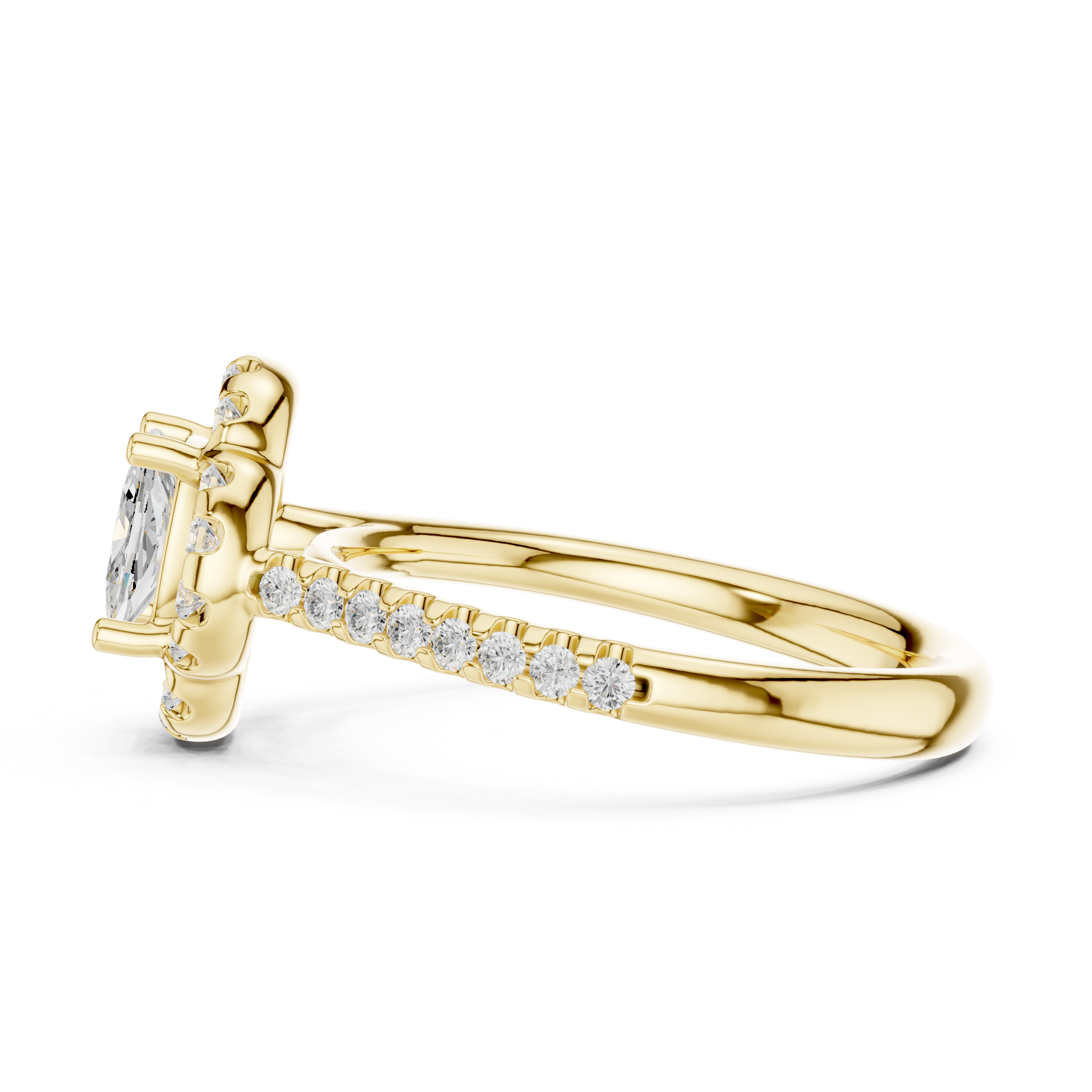 Cushion Halo Engagement Ring 0.38 CT