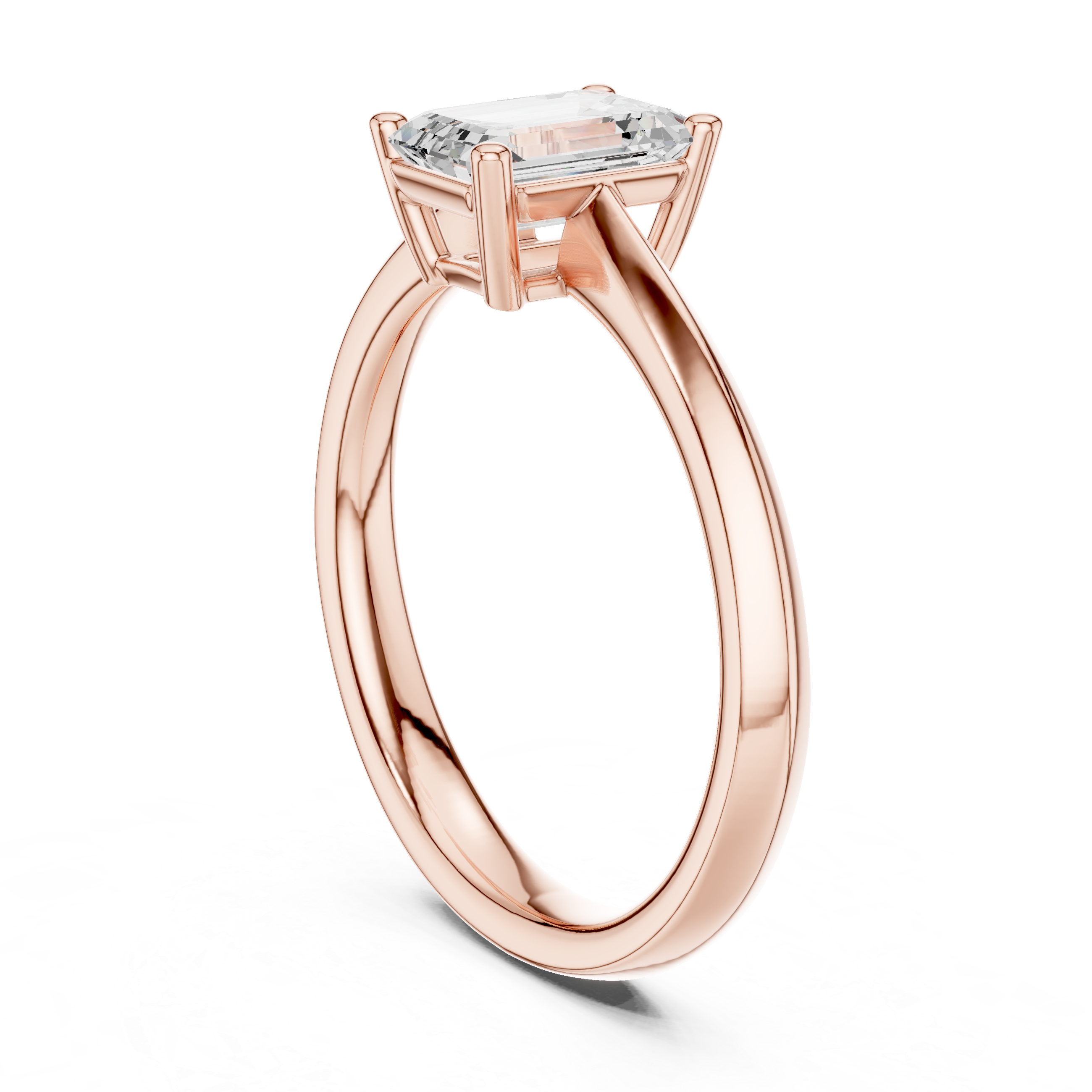 Emerald Cut Solitaire Engagement Ring 1.02 CT