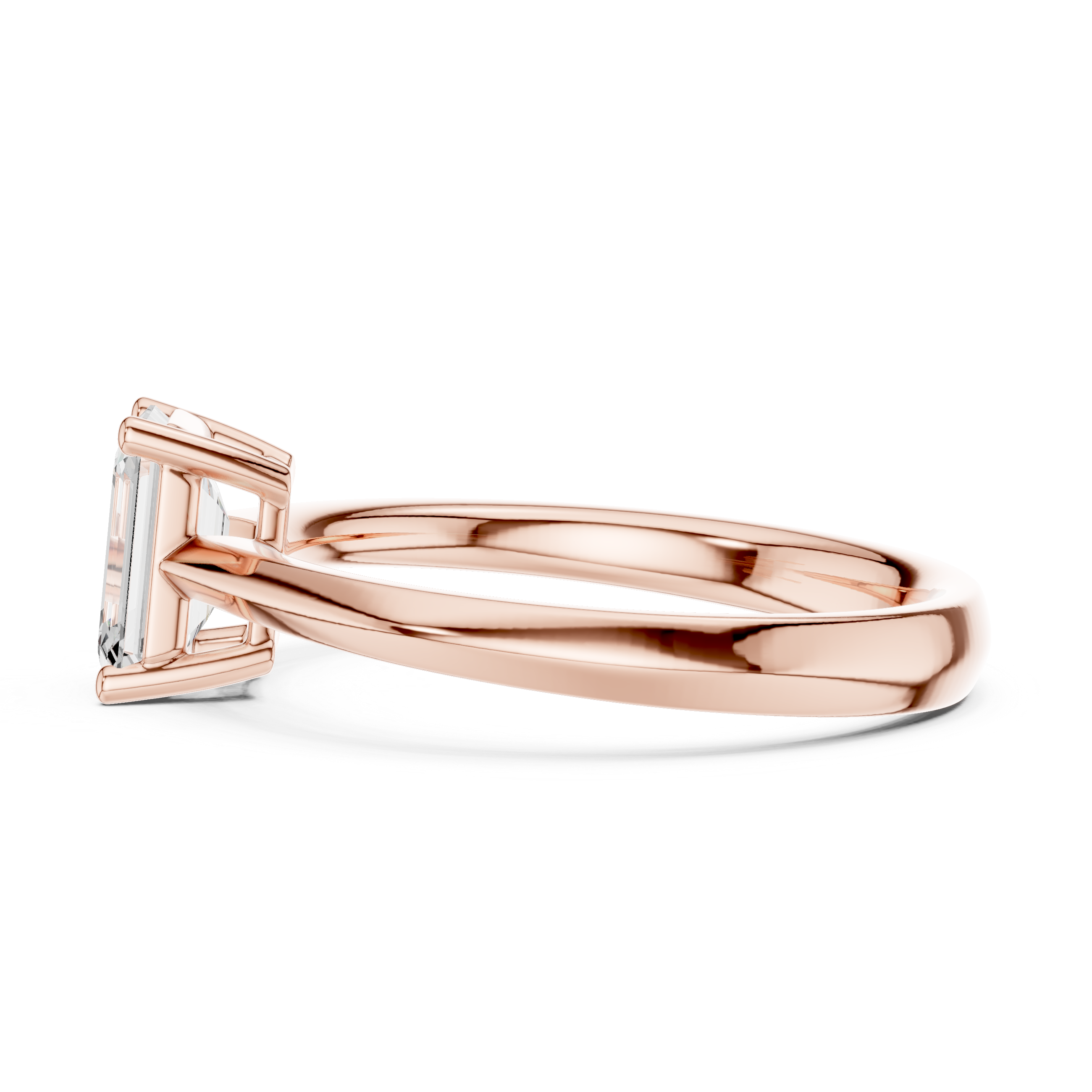 Emerald Cut Solitaire Engagement Ring 1.02 CT