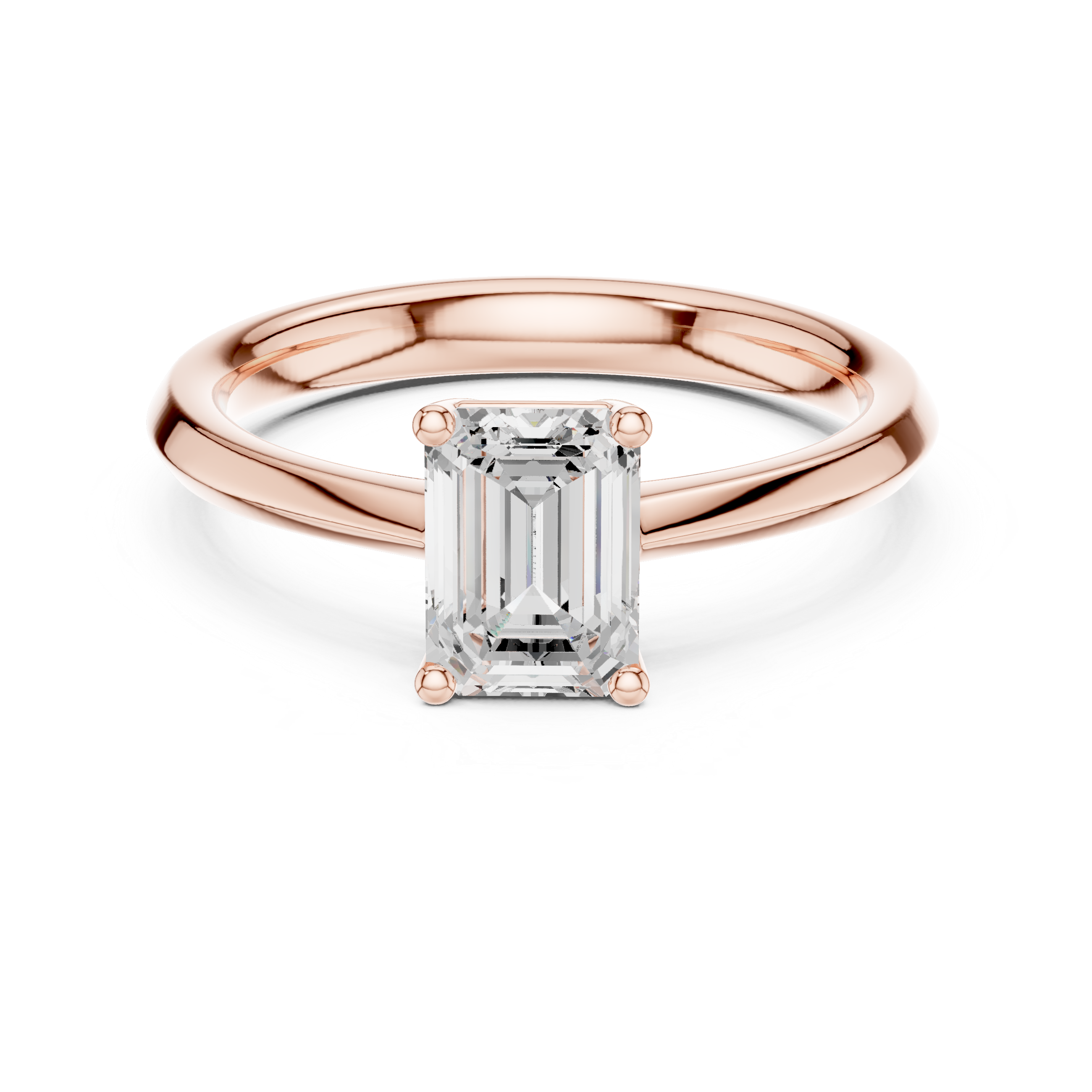 Emerald Cut Solitaire Engagement Ring 1.02 CT