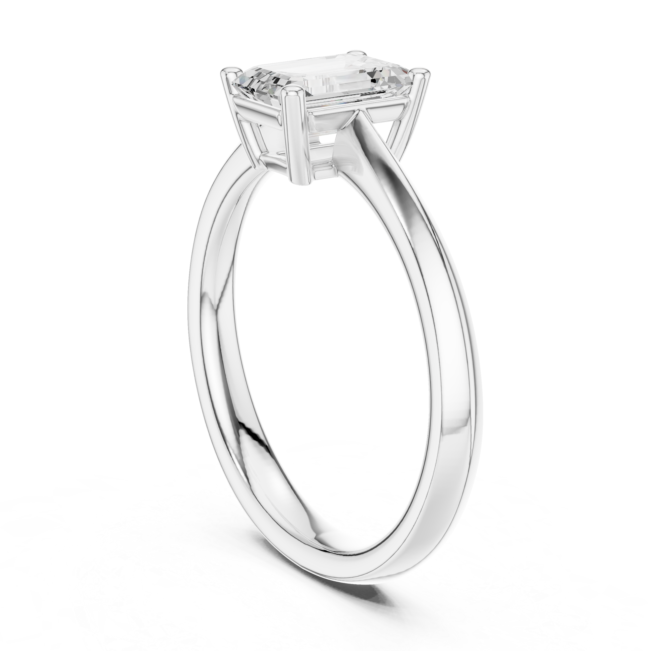 Emerald Cut Solitaire Engagement Ring 1.02 CT