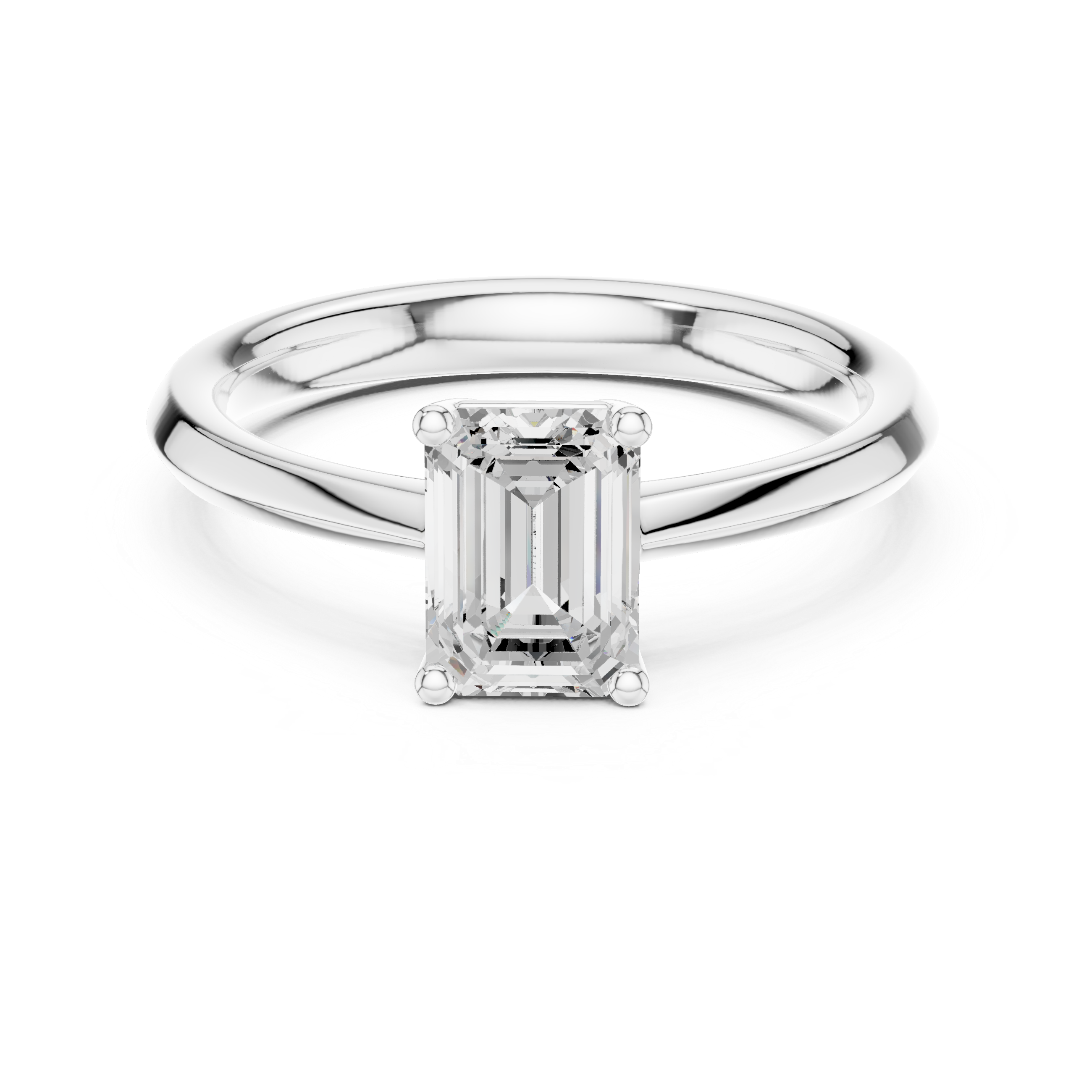 Emerald Cut Solitaire Engagement Ring 1.02 CT