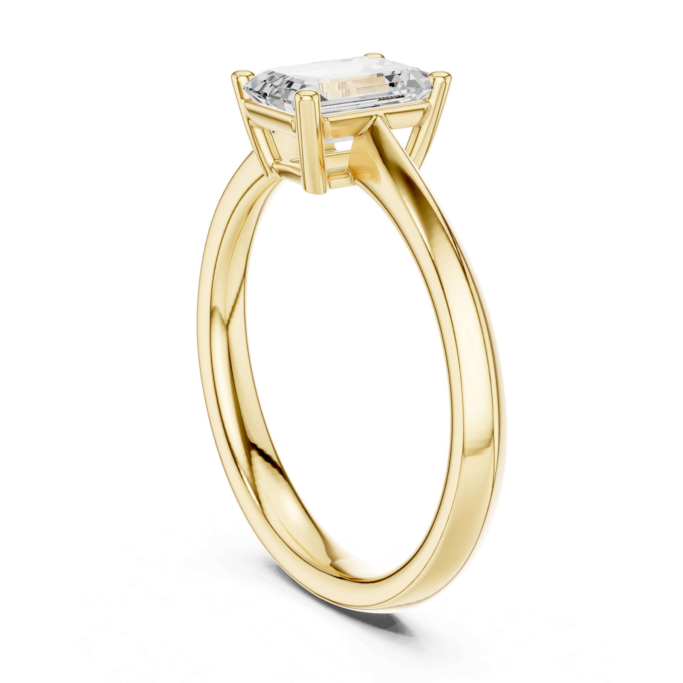 Emerald Cut Solitaire Engagement Ring 1.02 CT