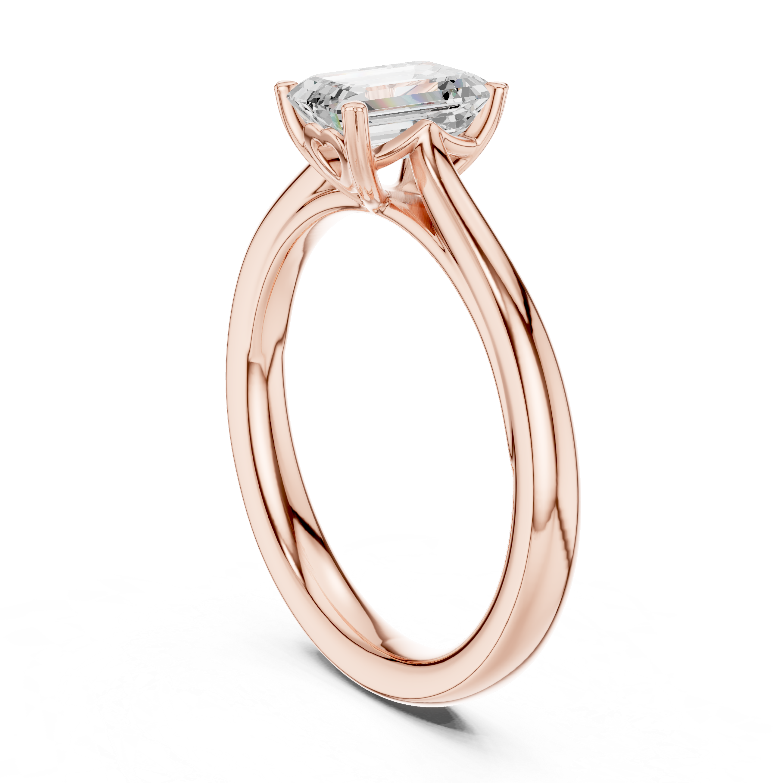 Emerald Cut Solitaire Engagement Ring 0.97 CT