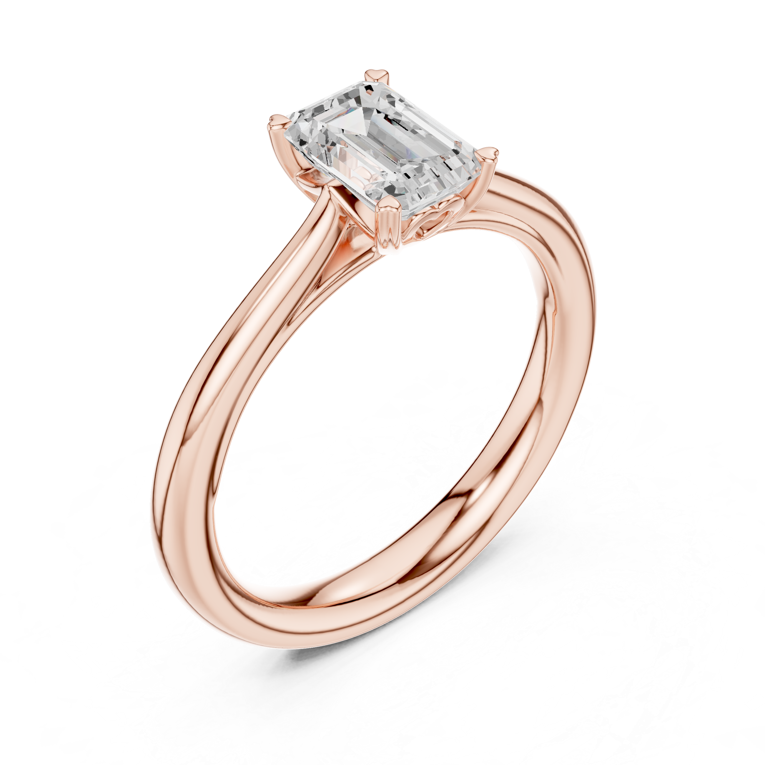 Emerald Cut Solitaire Engagement Ring 0.97 CT