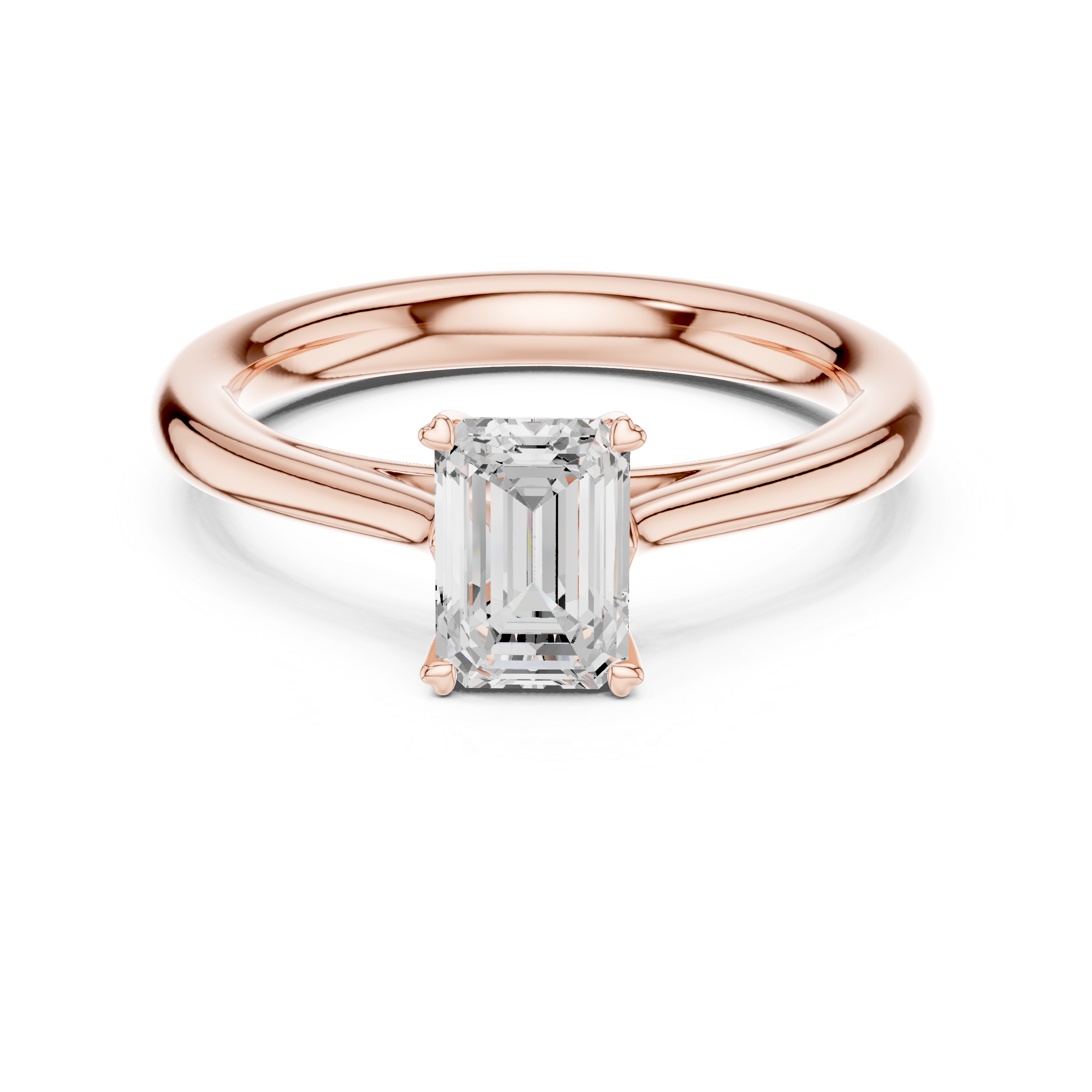Emerald Cut Solitaire Engagement Ring 0.97 CT