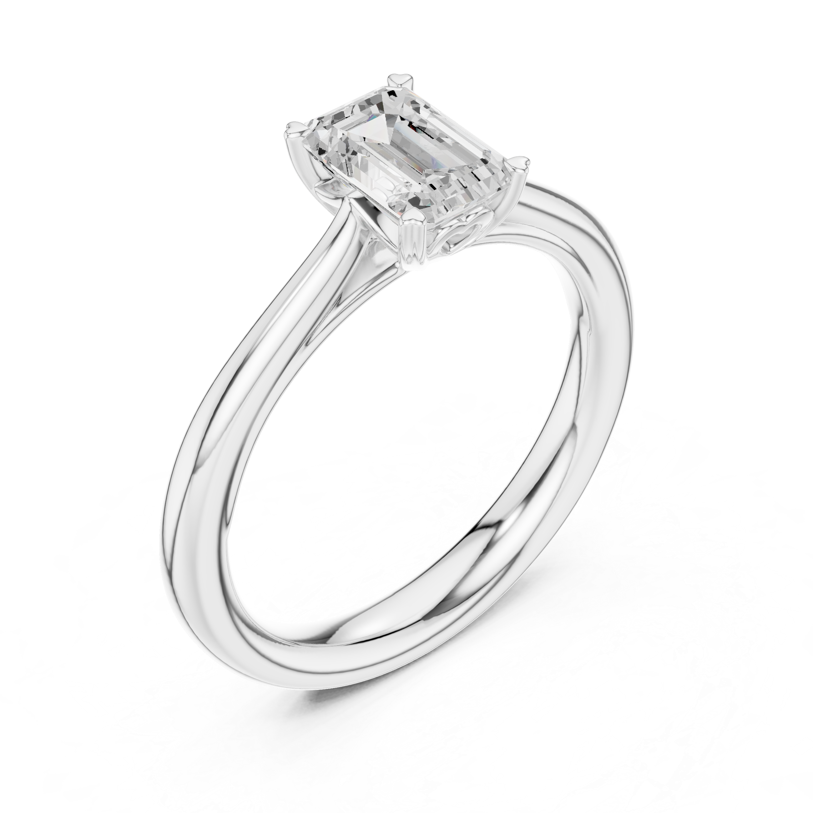 Emerald Cut Solitaire Engagement Ring 0.97 CT