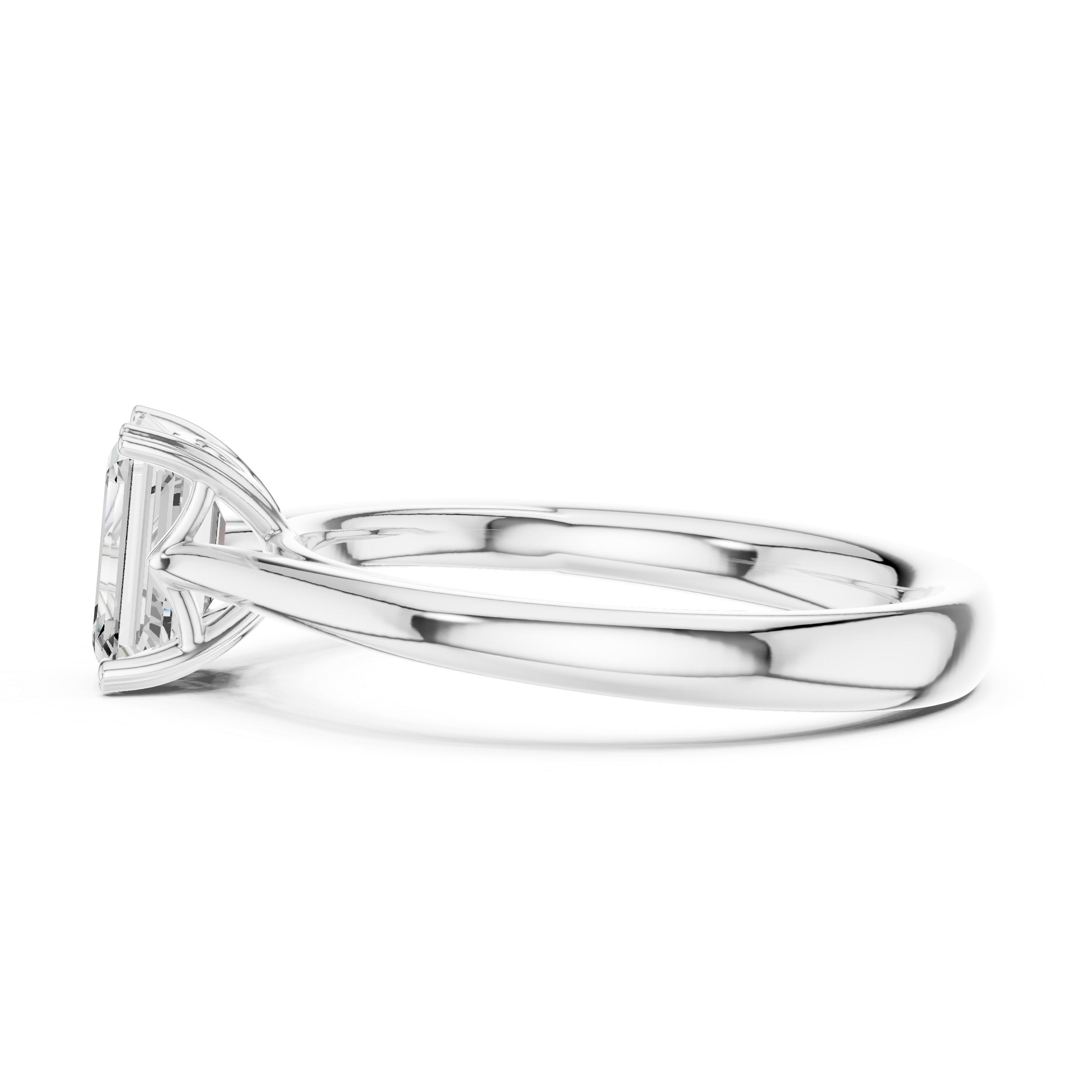 Emerald Cut Solitaire Engagement Ring 0.97 CT