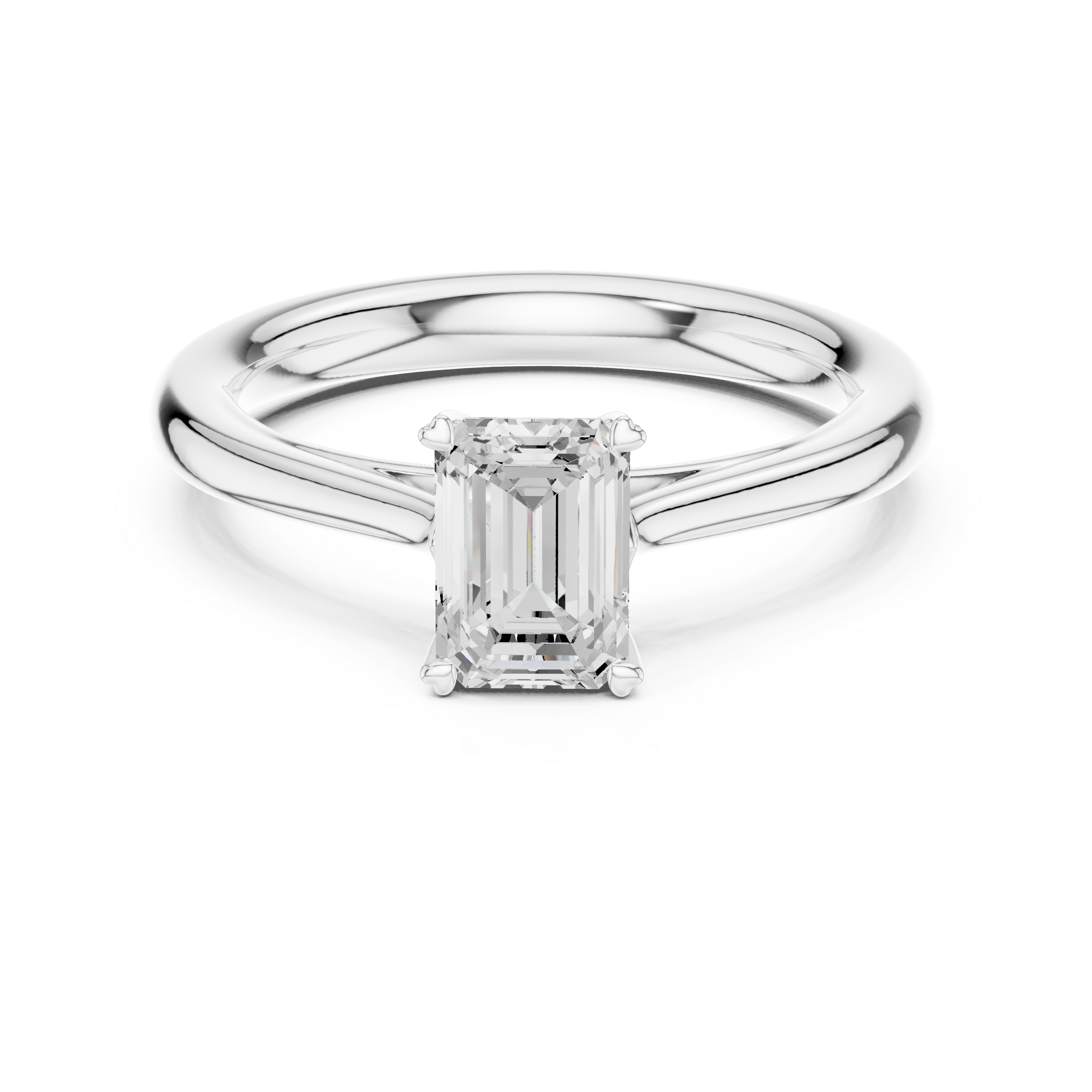 Emerald Cut Solitaire Engagement Ring 0.97 CT