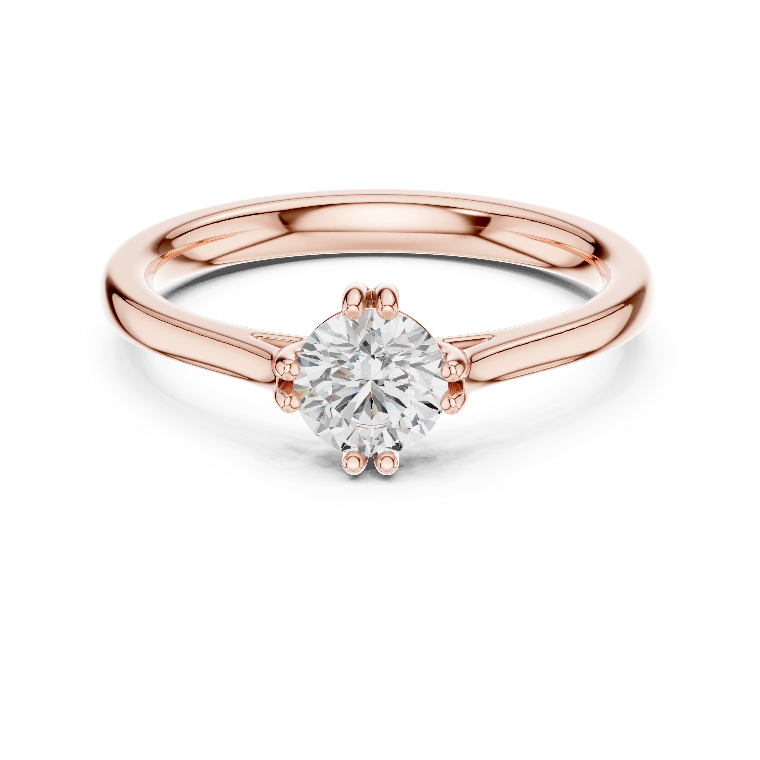 Classic Six Prong Solitaire Engagement Ring 0.50 CT