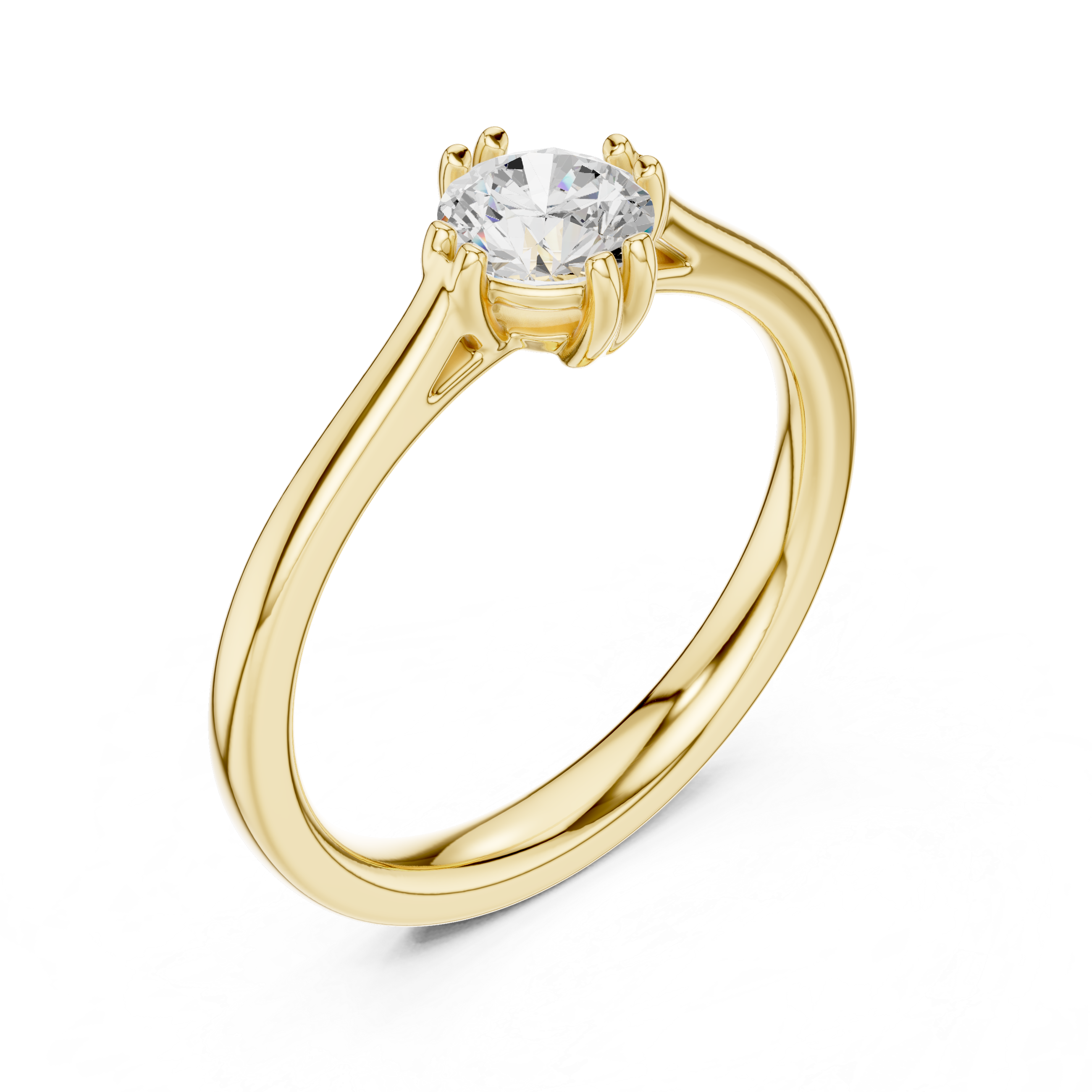 Classic Six Prong Solitaire Engagement Ring 0.50 CT