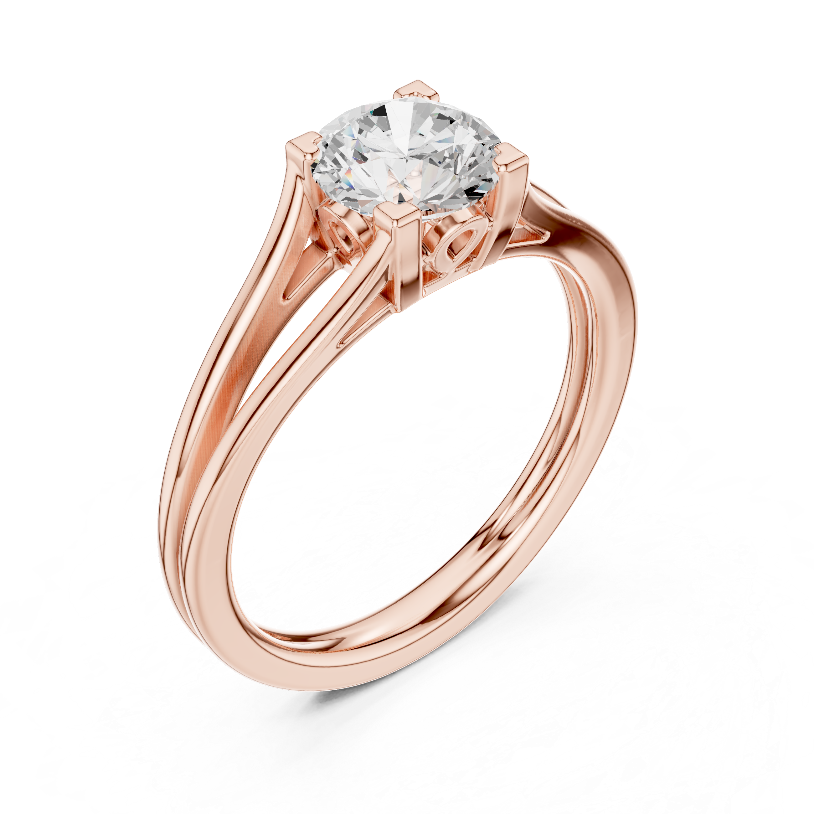 Split Shank Solitaire Engagement Ring 1 CT