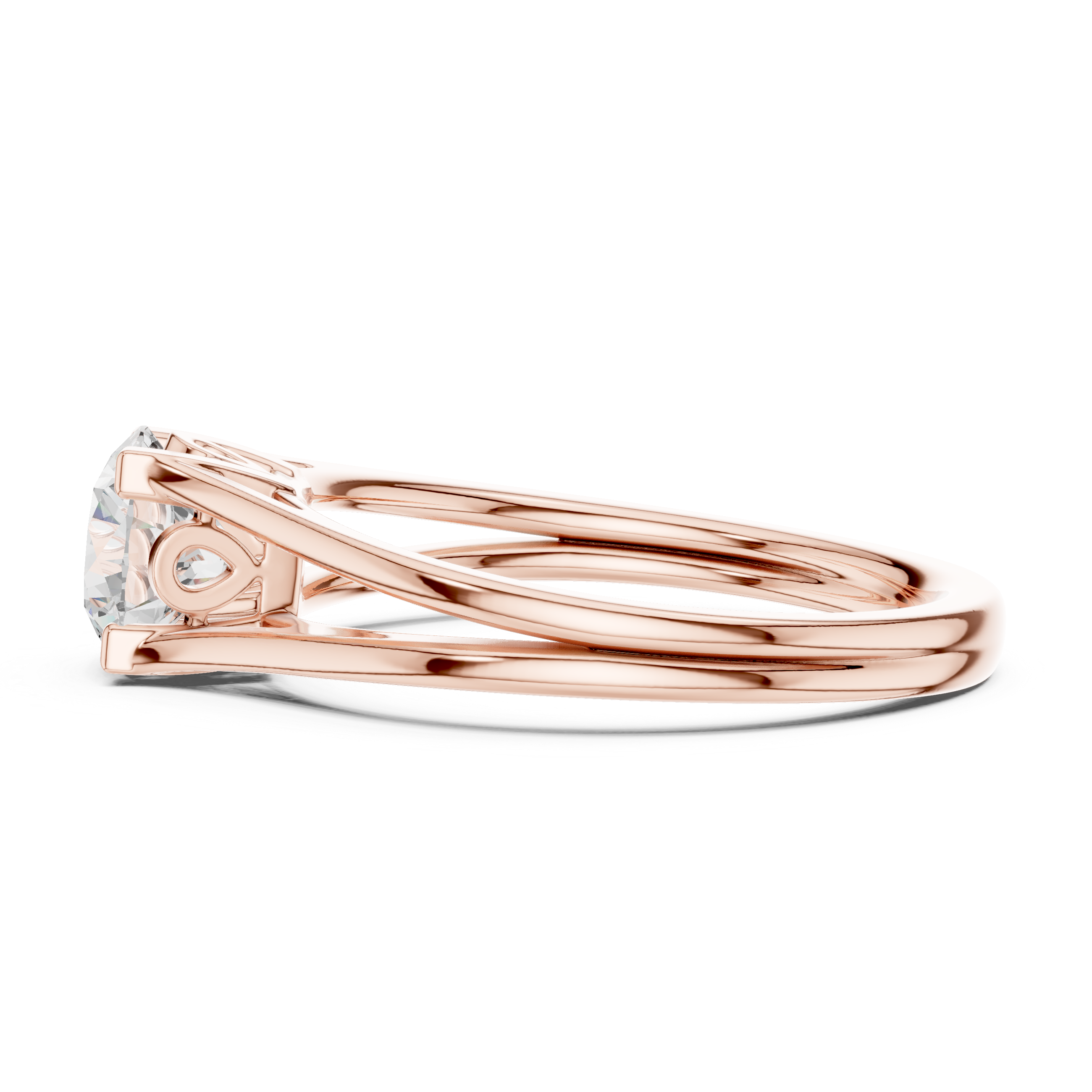 Split Shank Solitaire Engagement Ring 1 CT