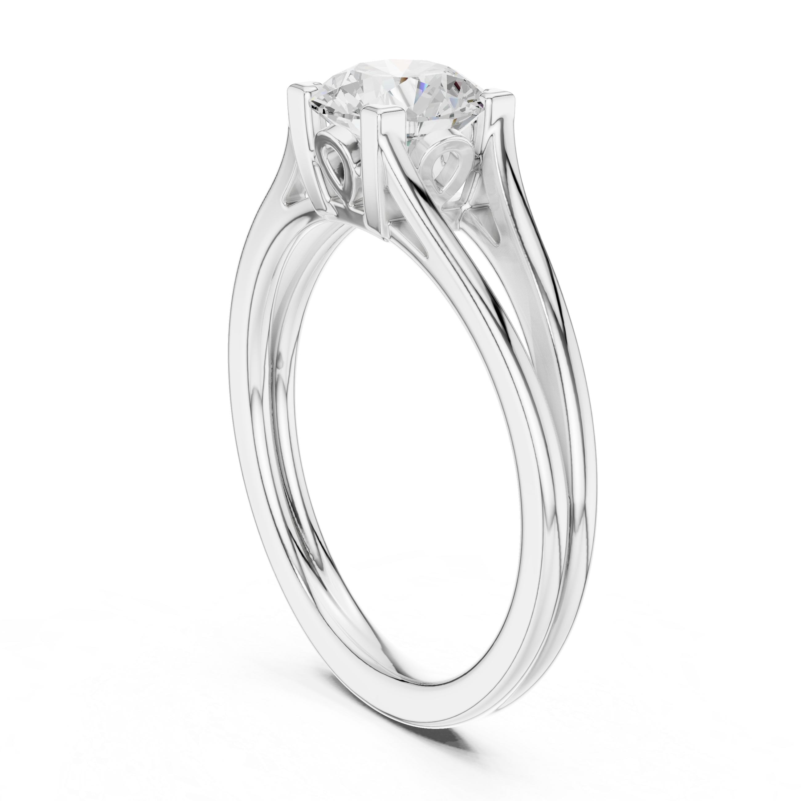 Split Shank Solitaire Engagement Ring 1 CT