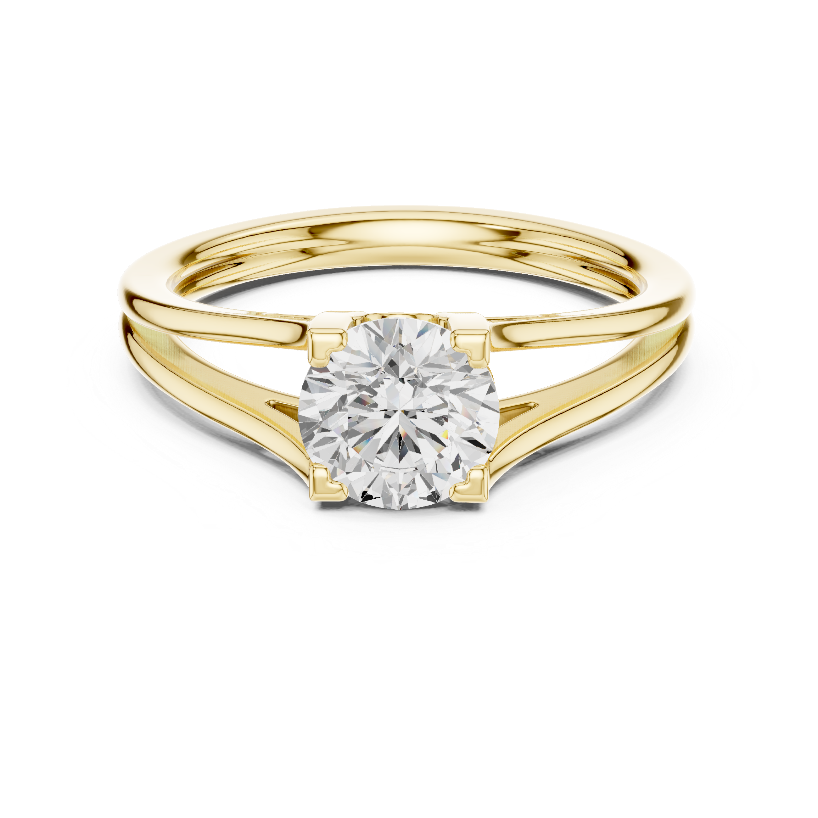 Split Shank Solitaire Engagement Ring 1 CT