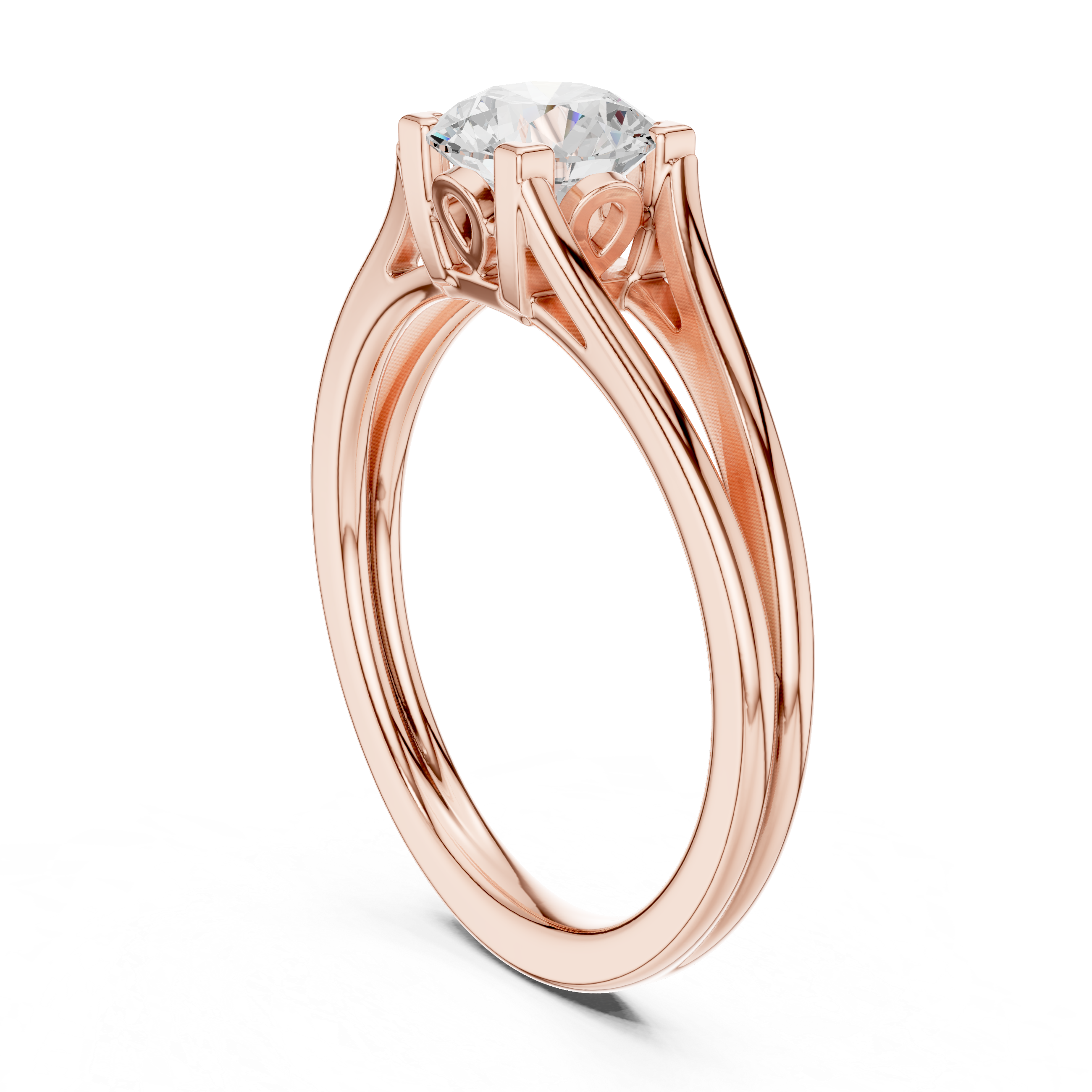 Split Shank Solitaire Engagement Ring 0.85 CT