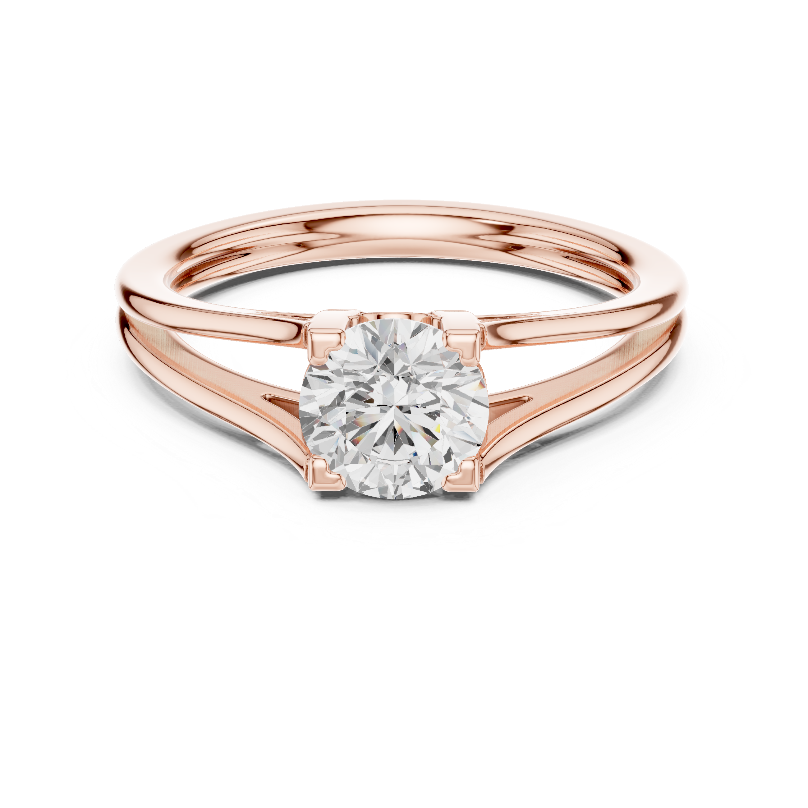 Split Shank Solitaire Engagement Ring 0.85 CT