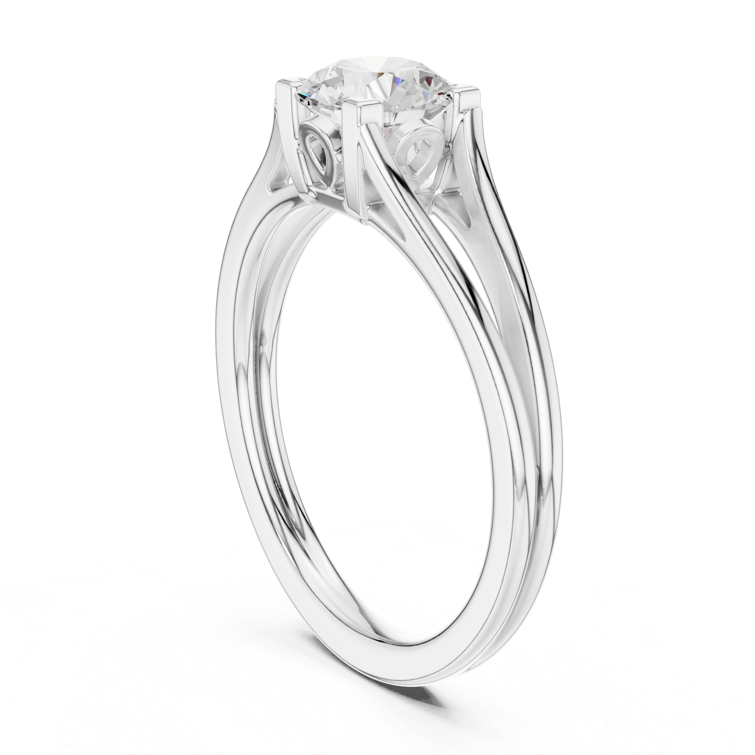Split Shank Solitaire Engagement Ring 0.85 CT