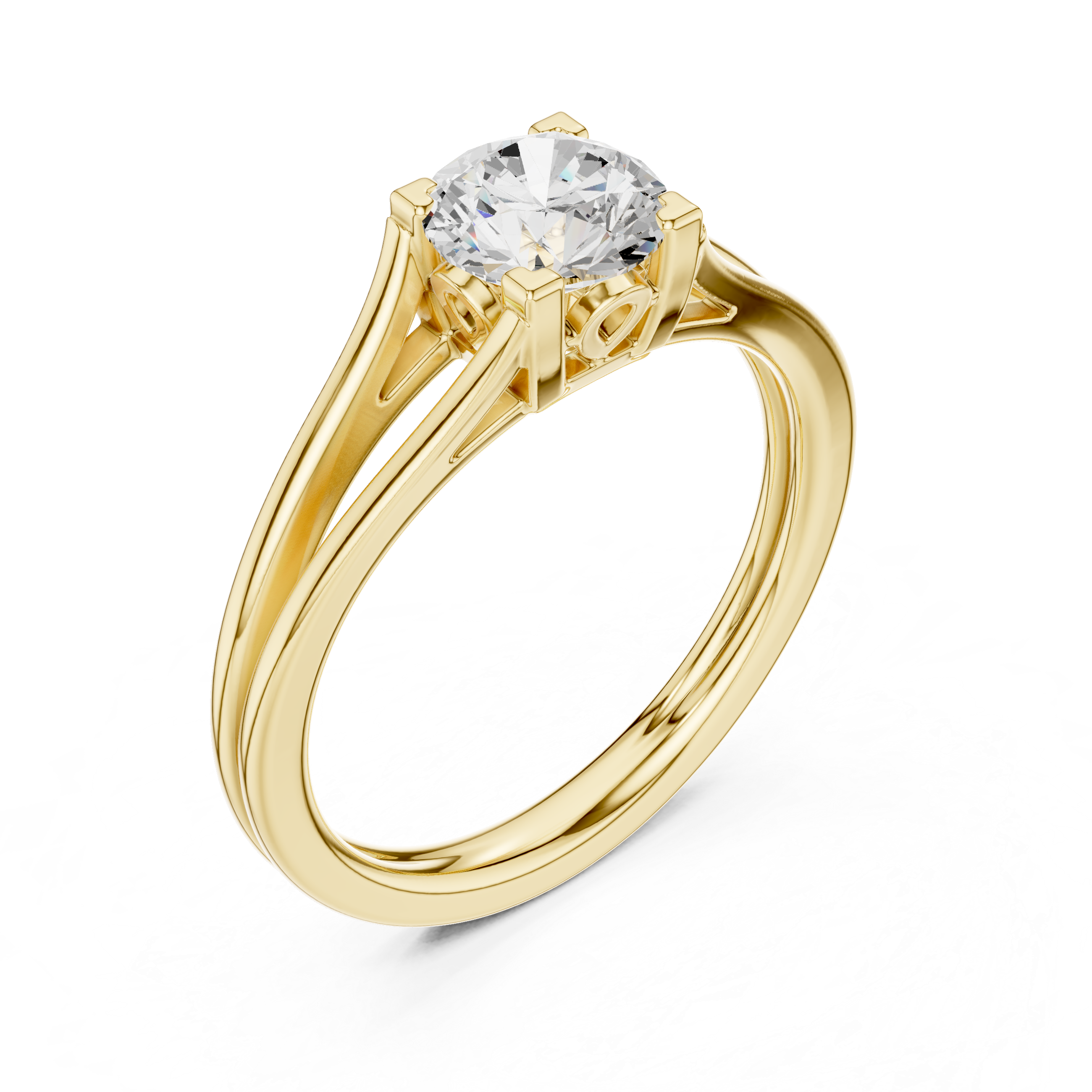 Split Shank Solitaire Engagement Ring 0.85 CT