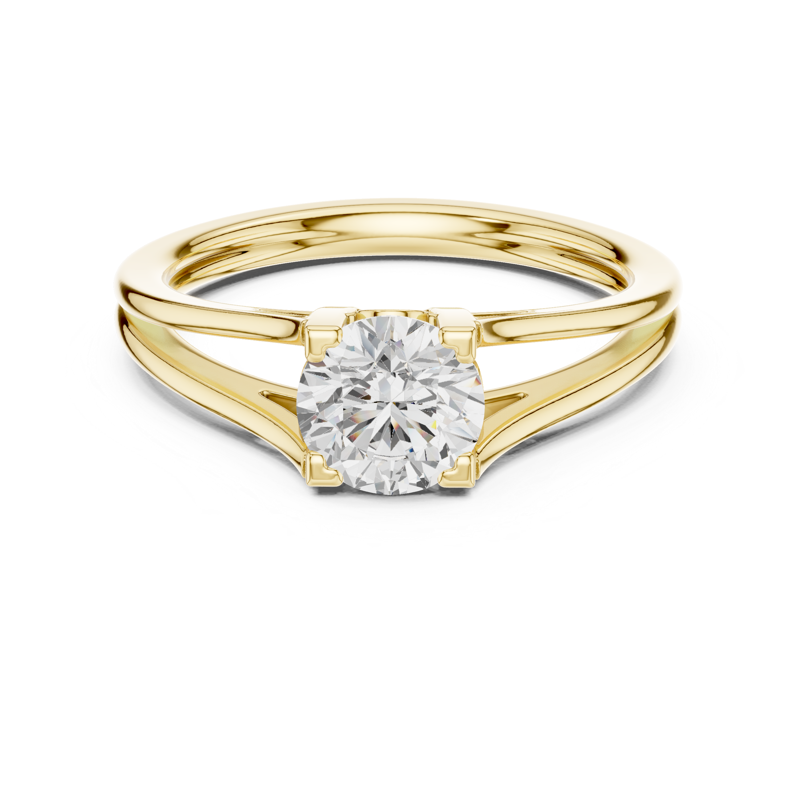Split Shank Solitaire Engagement Ring 0.85 CT