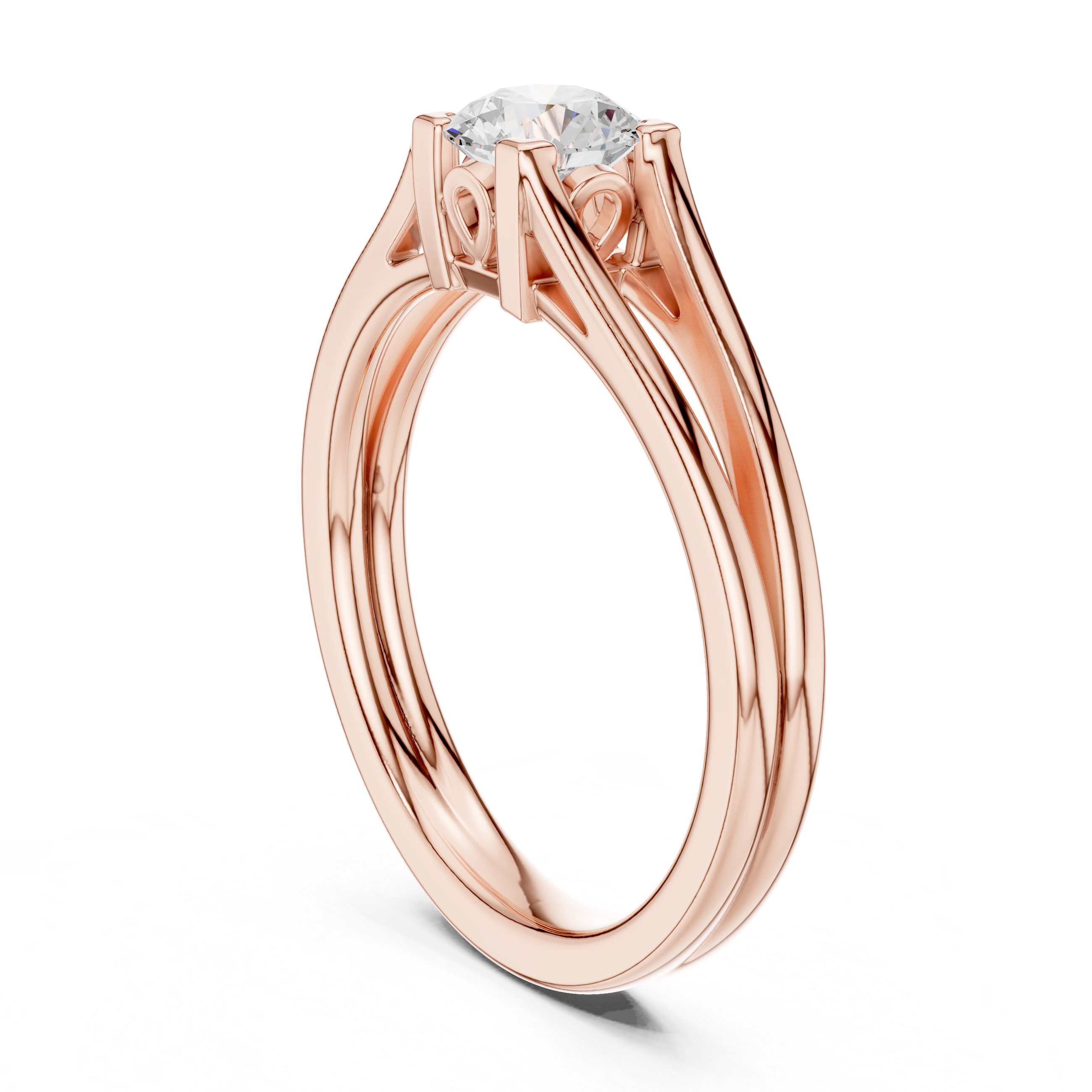 Split Shank Solitaire Engagement Ring 0.50 CT