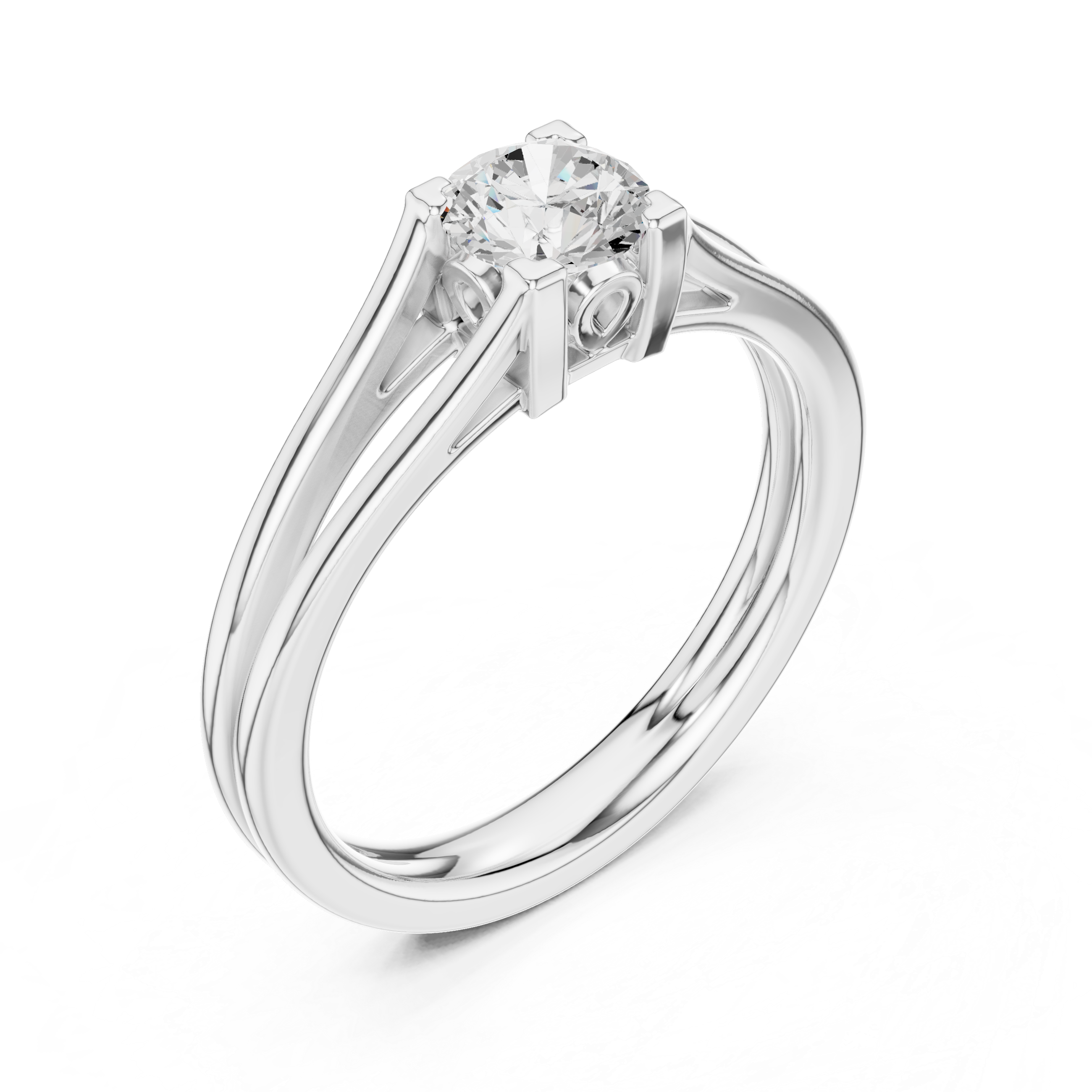 Split Shank Solitaire Engagement Ring 0.50 CT