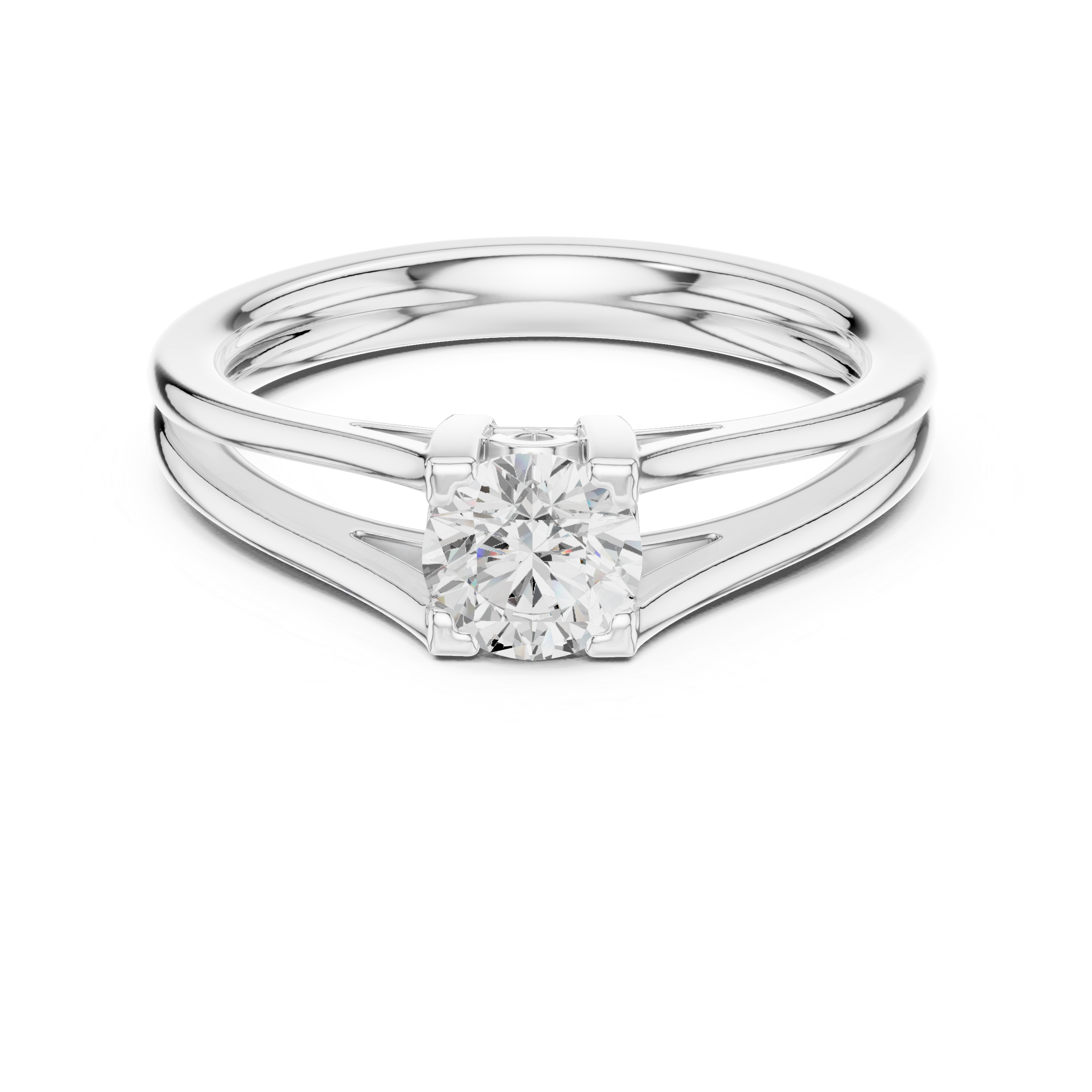 Split Shank Solitaire Engagement Ring 0.50 CT