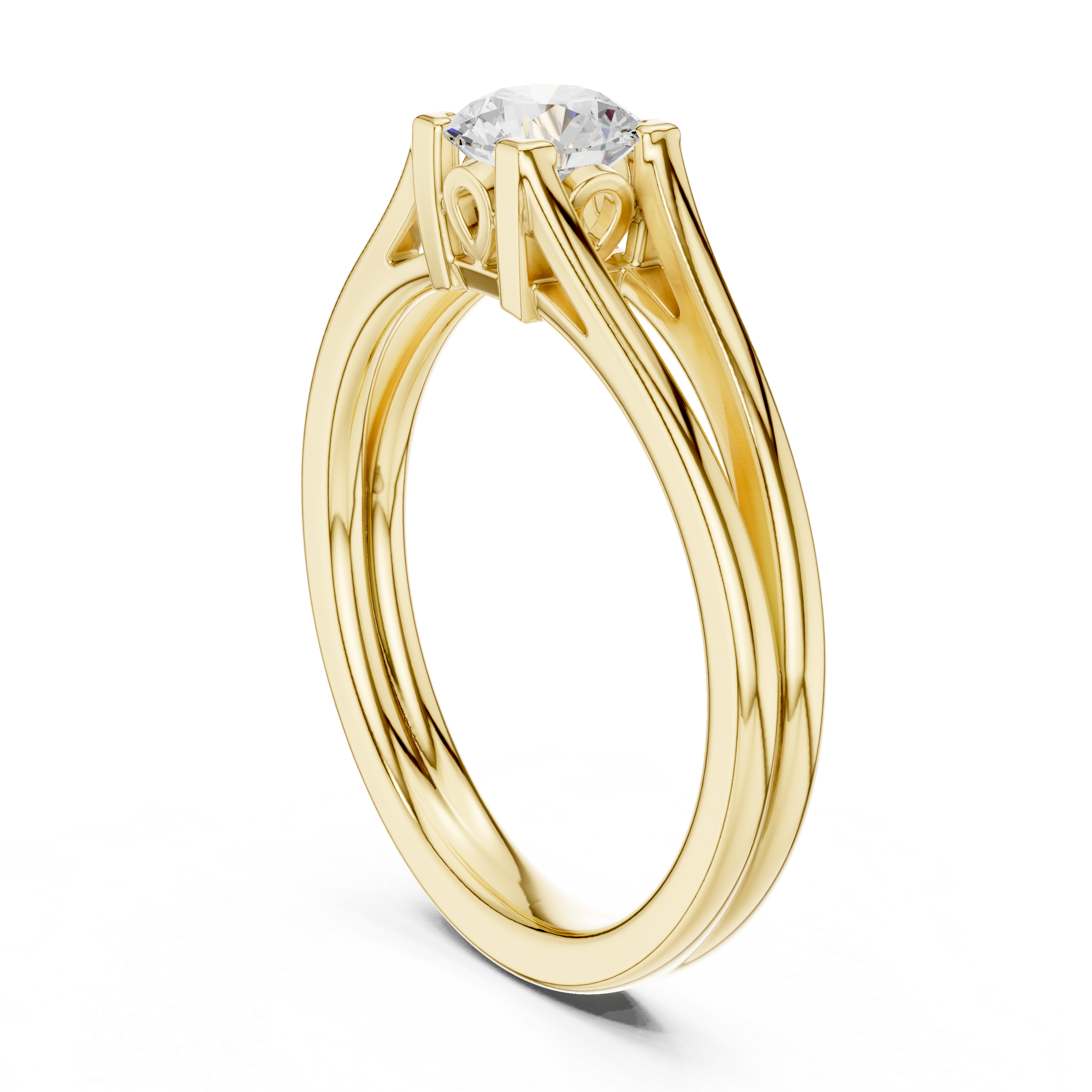 Split Shank Solitaire Engagement Ring 0.50 CT