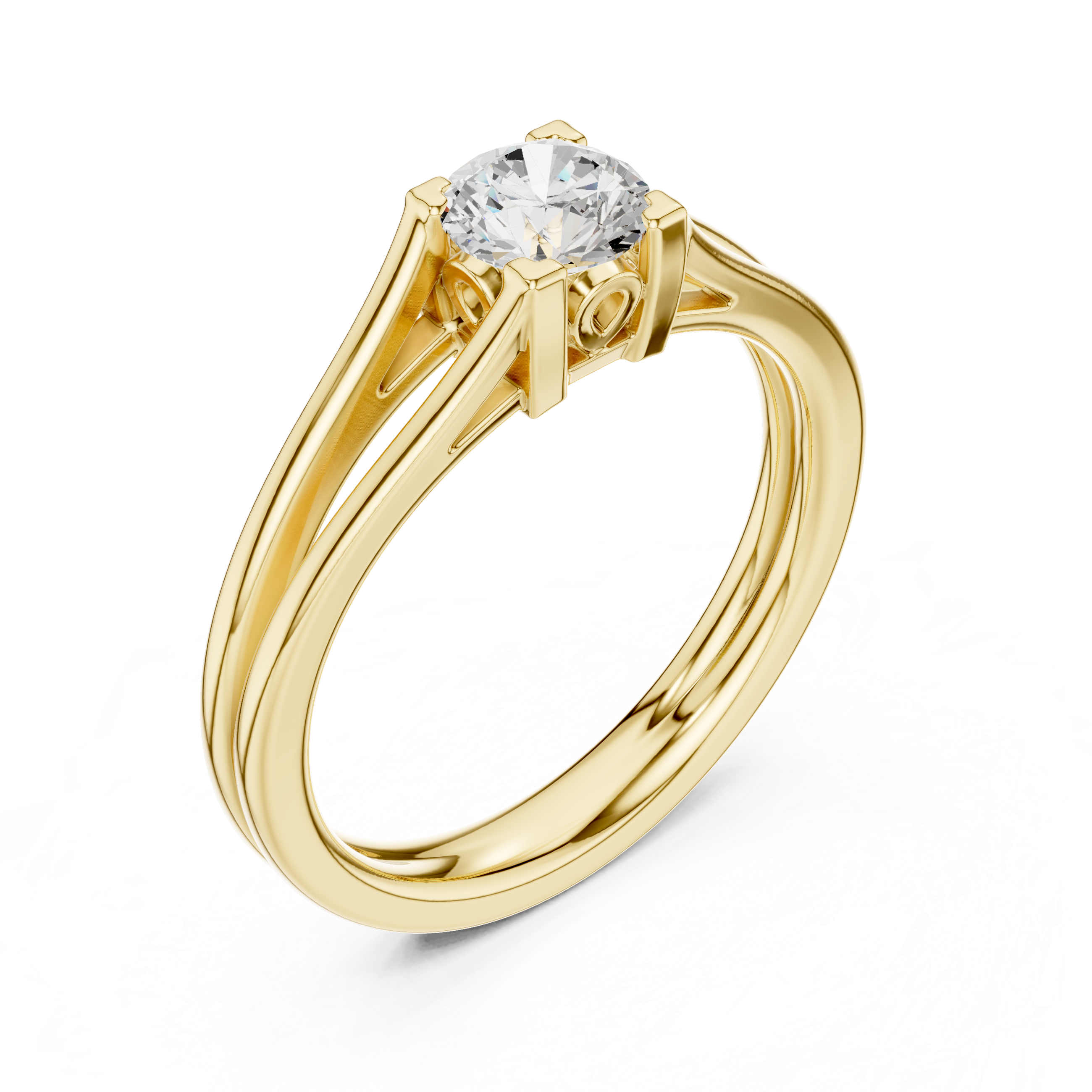 Split Shank Solitaire Engagement Ring 0.50 CT