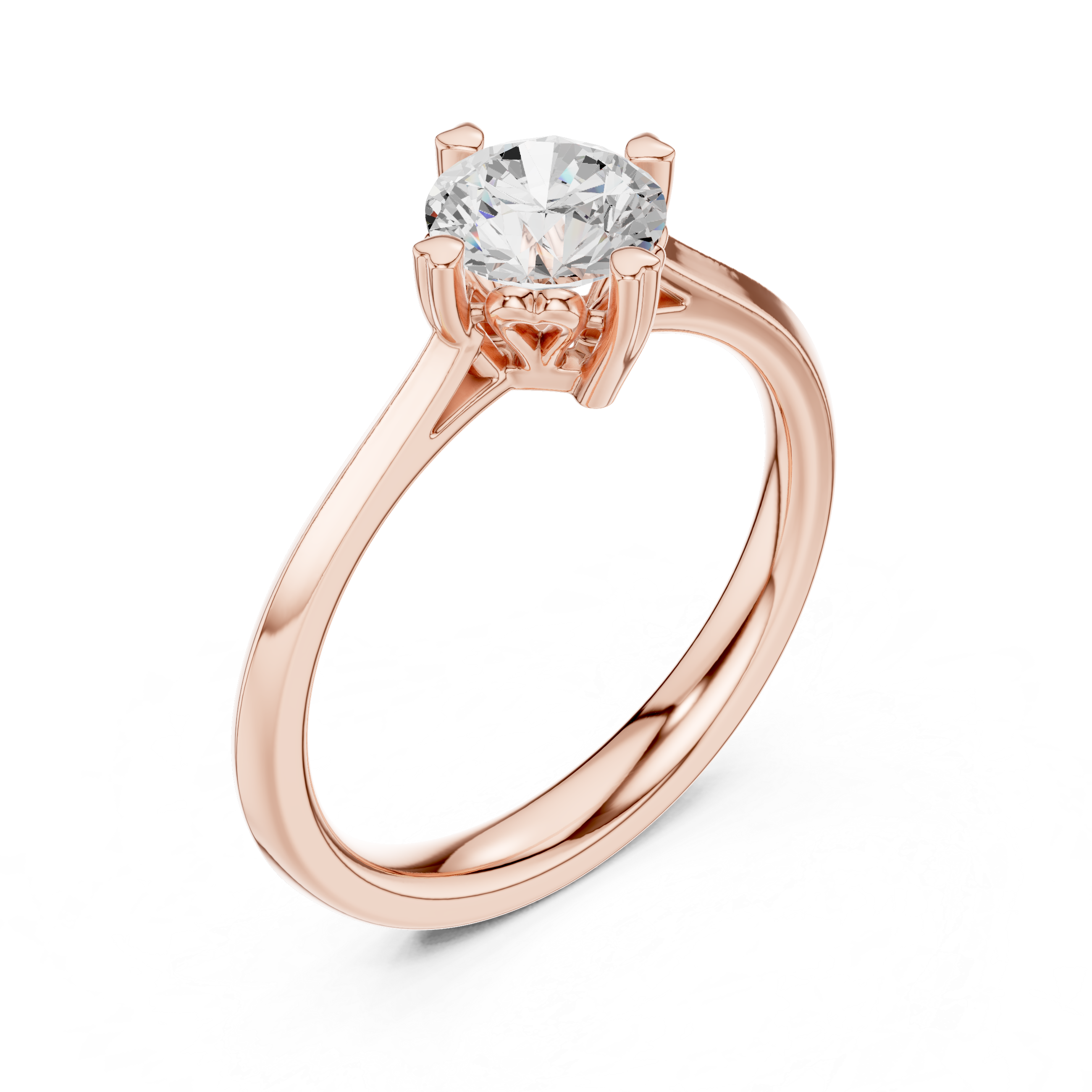 Classic Four Prong Solitaire Engagement Ring 0.85 CT