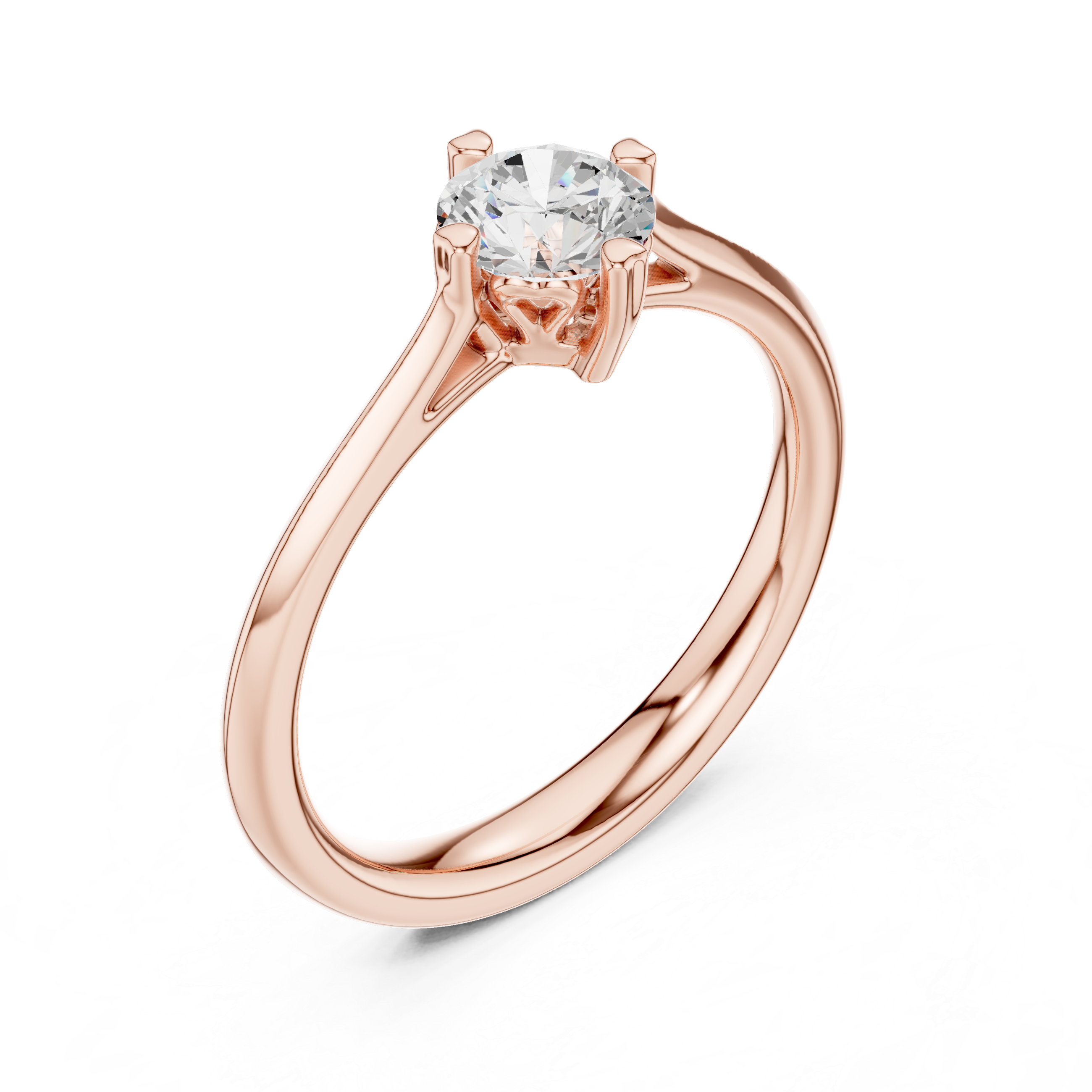 Classic Four Prong Solitaire Engagement Ring 0.50 CT