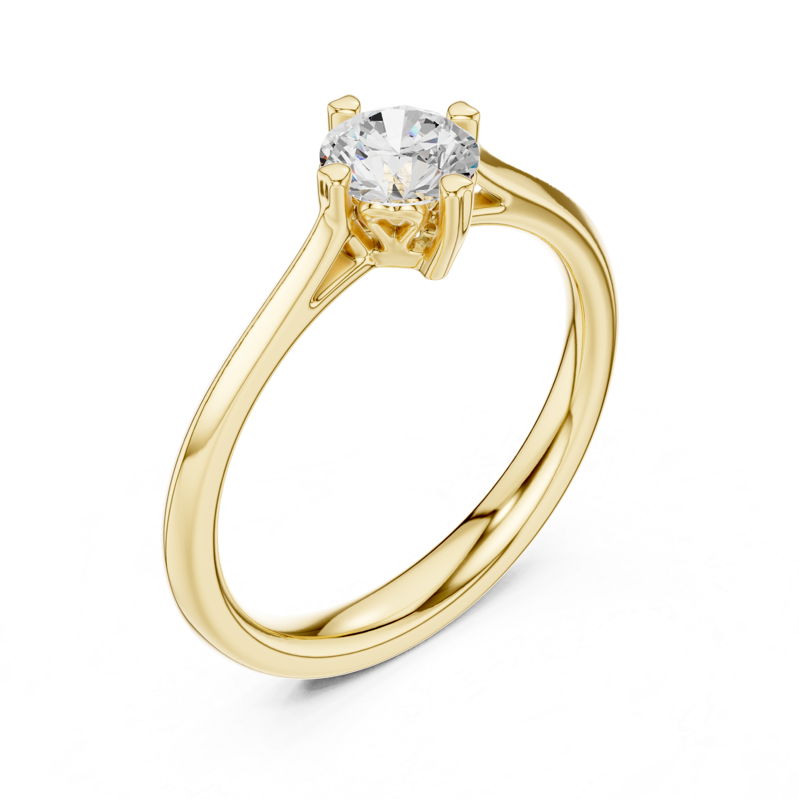 Classic Four Prong Solitaire Engagement Ring 0.50 CT