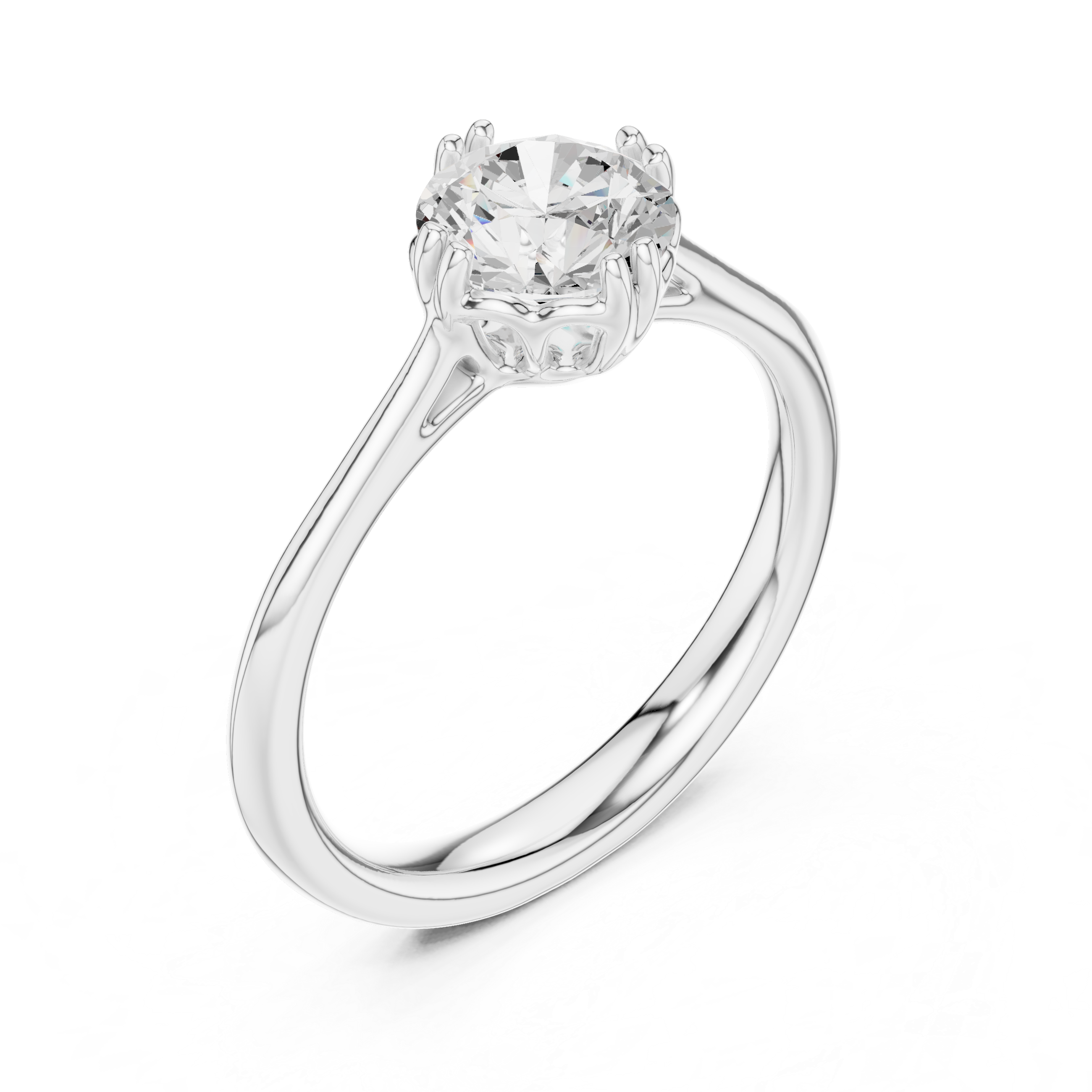 Classic Cathedral Solitaire Engagement Ring 1 CT