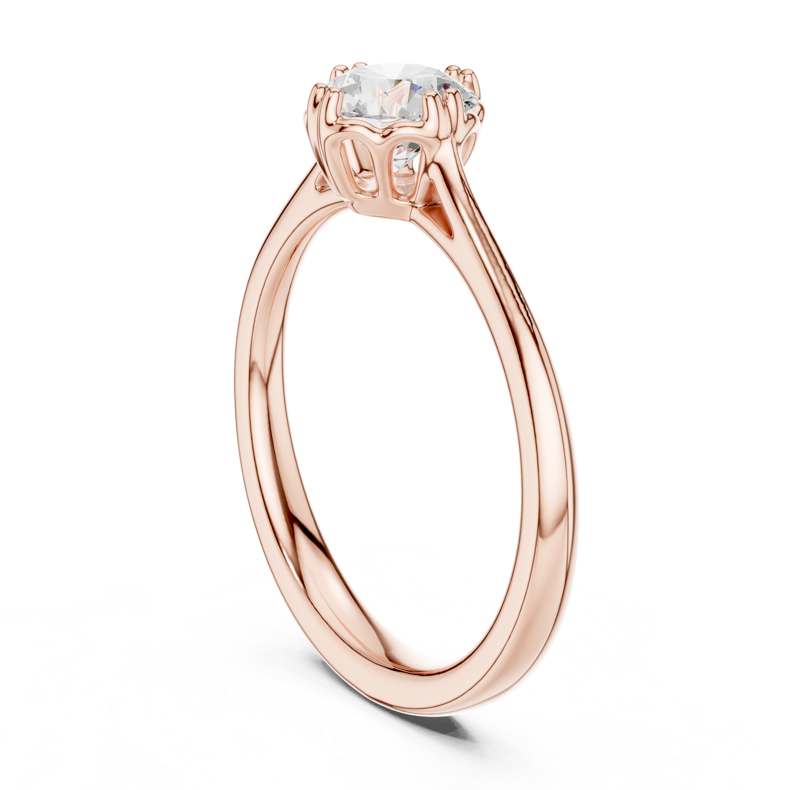 Classic Cathedral Solitaire Engagement Ring 0.85 CT