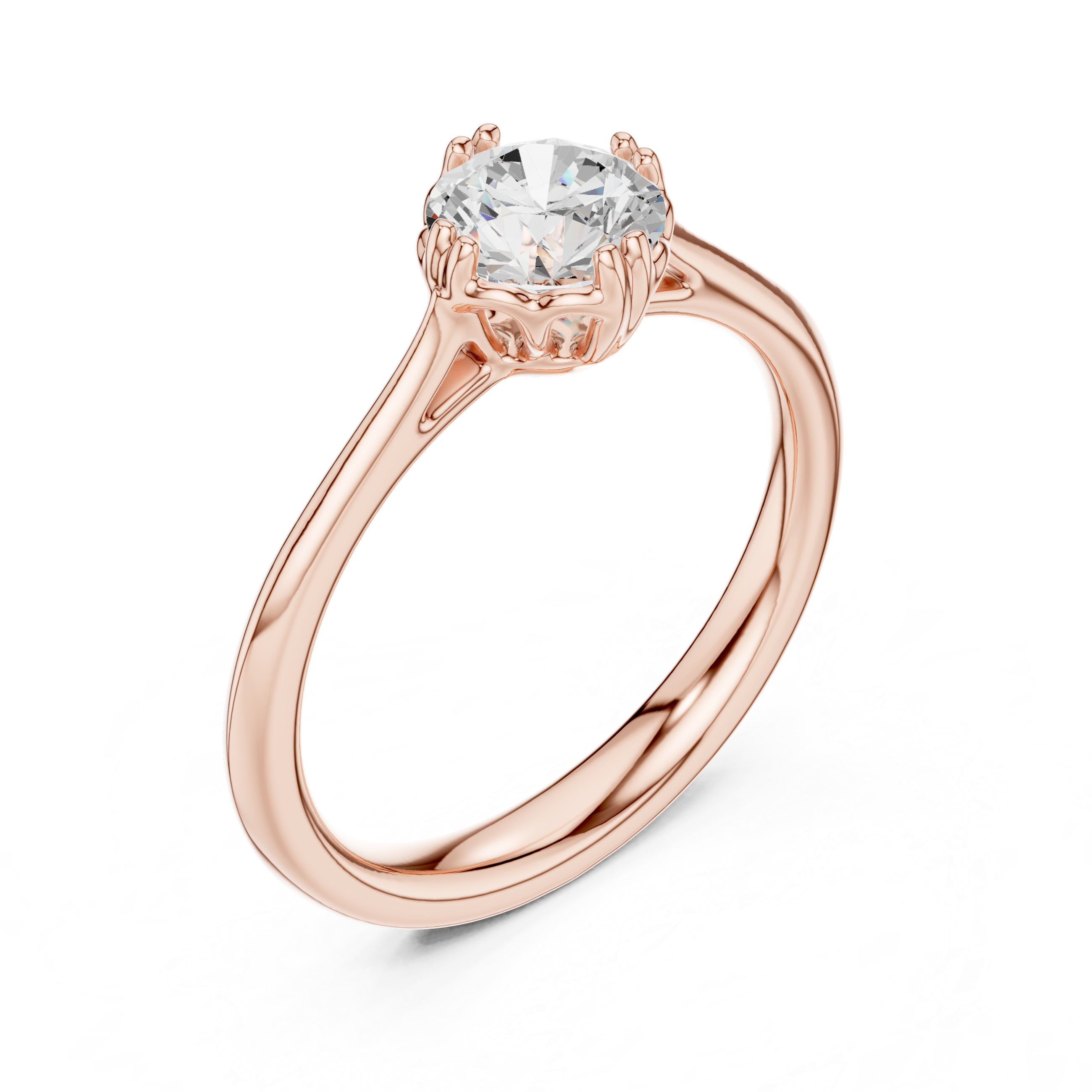 Classic Cathedral Solitaire Engagement Ring 0.85 CT