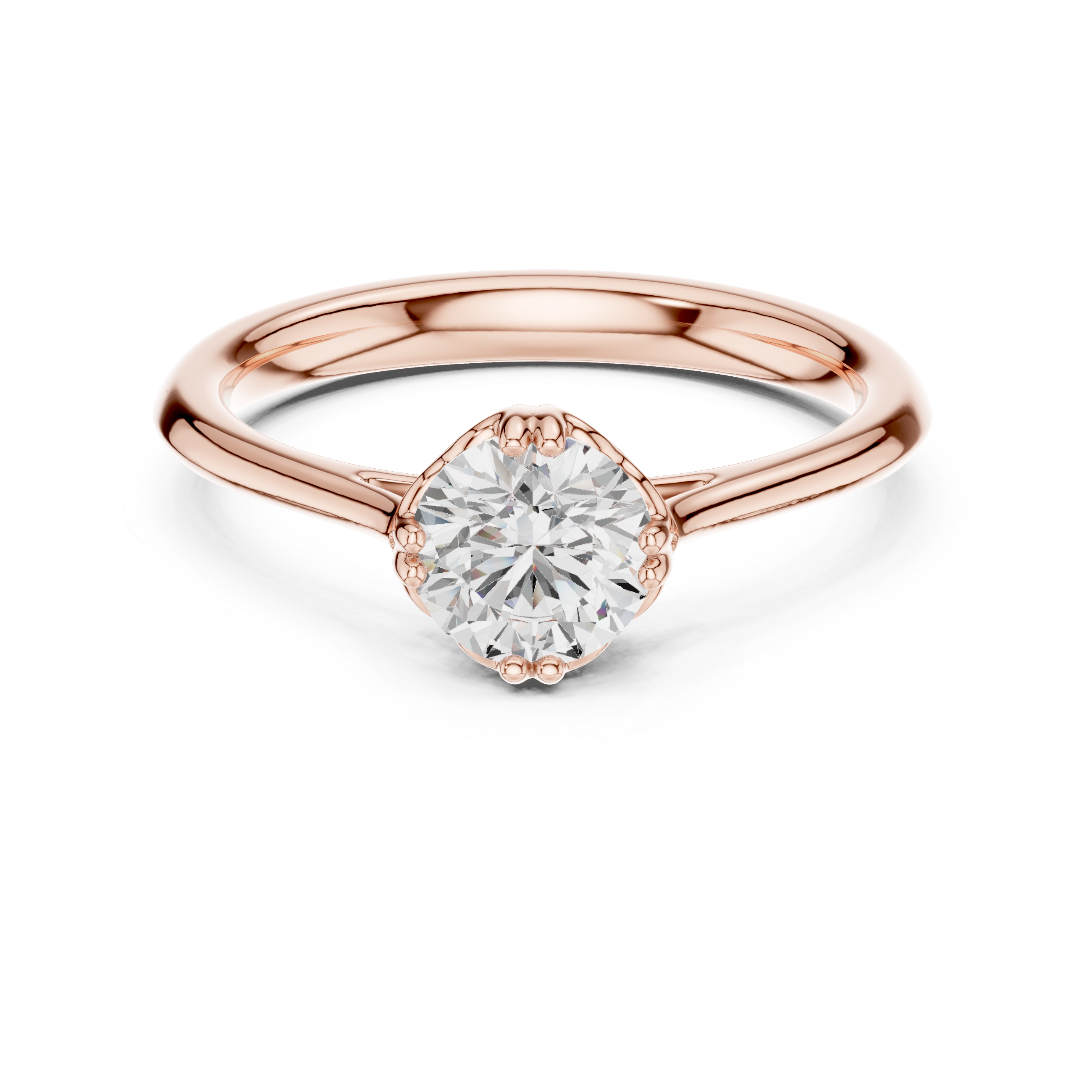 Classic Cathedral Solitaire Engagement Ring 0.85 CT