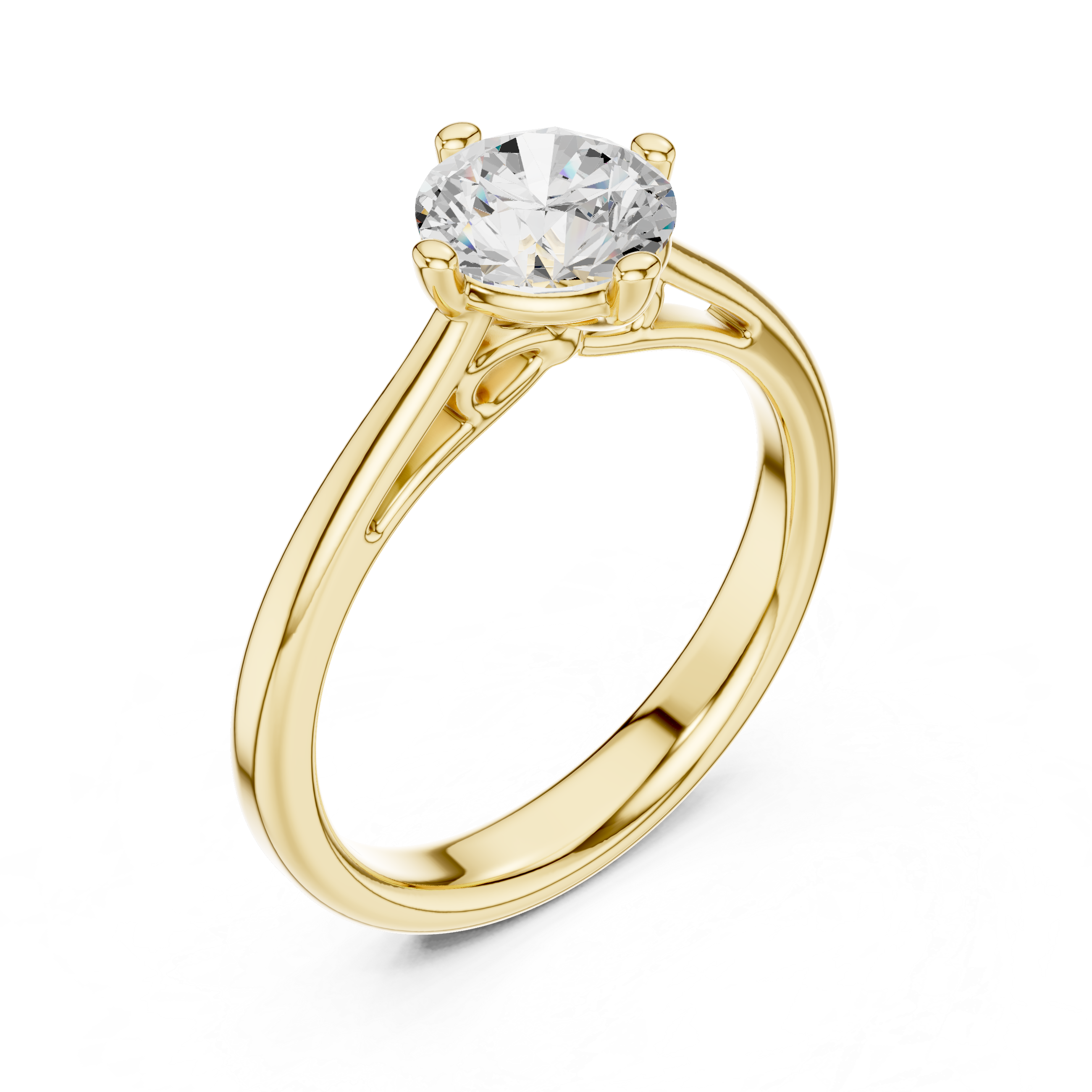 Vintage Cathedral Solitaire Engagement Ring 1.00 CT