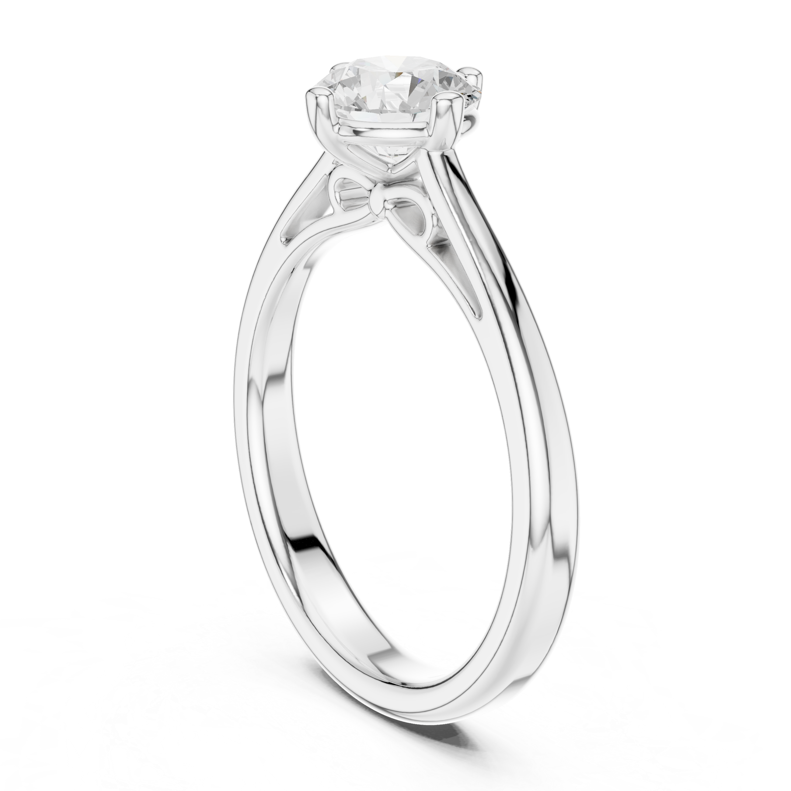 Vintage Cathedral Solitaire Engagement Ring 0.85 CT