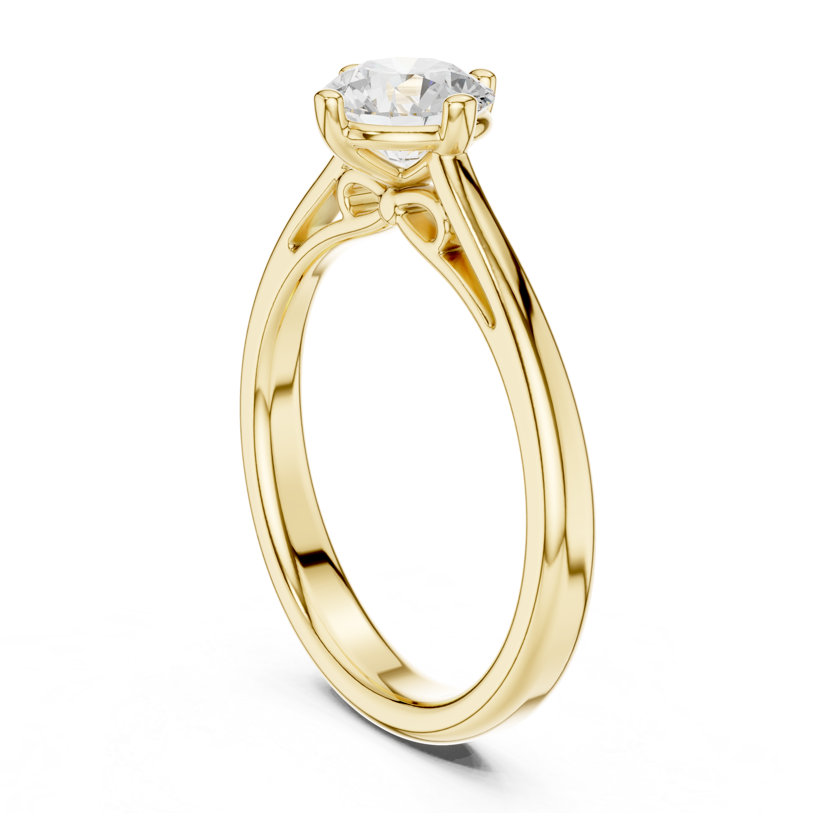 Vintage Cathedral Solitaire Engagement Ring 0.85 CT