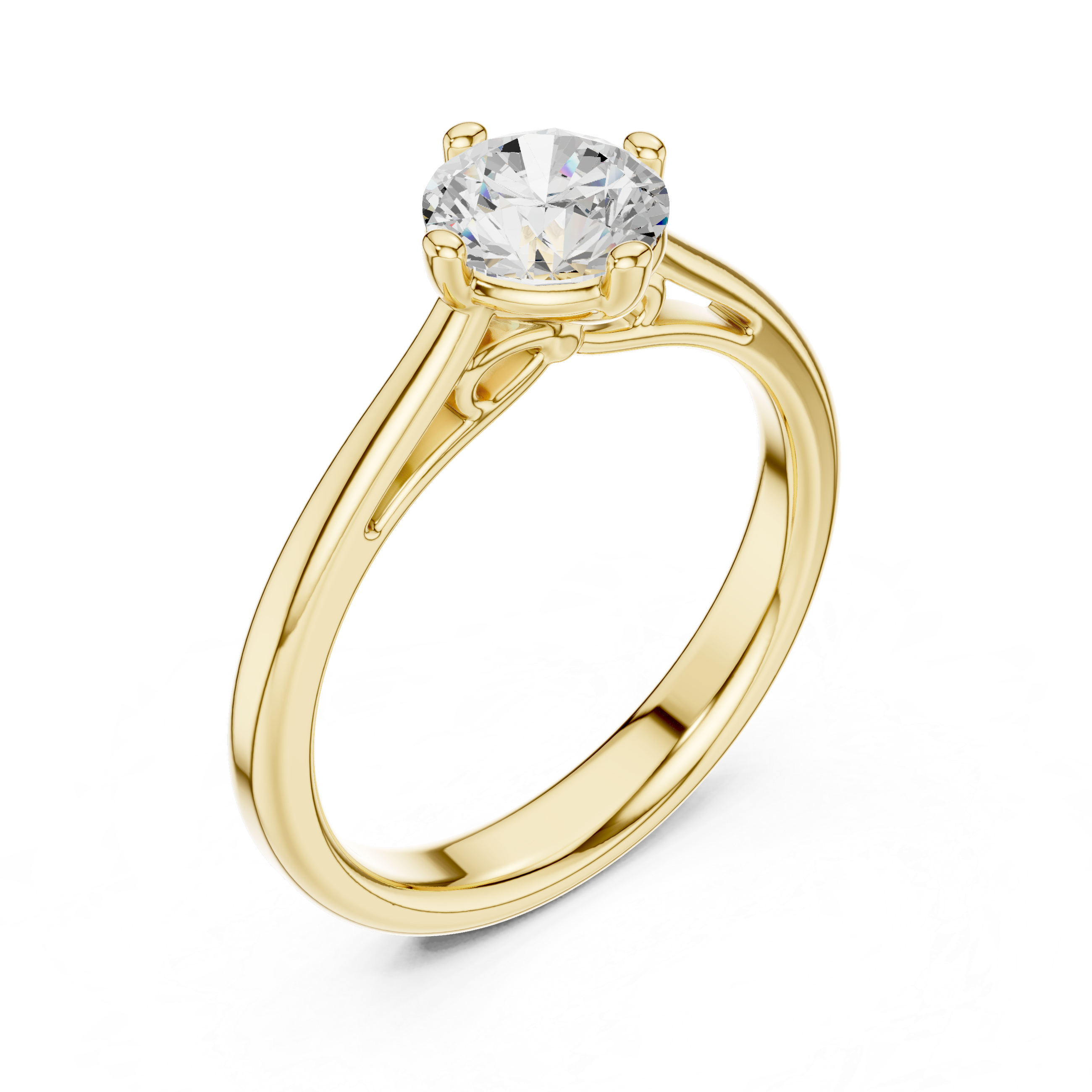 Vintage Cathedral Solitaire Engagement Ring 0.85 CT