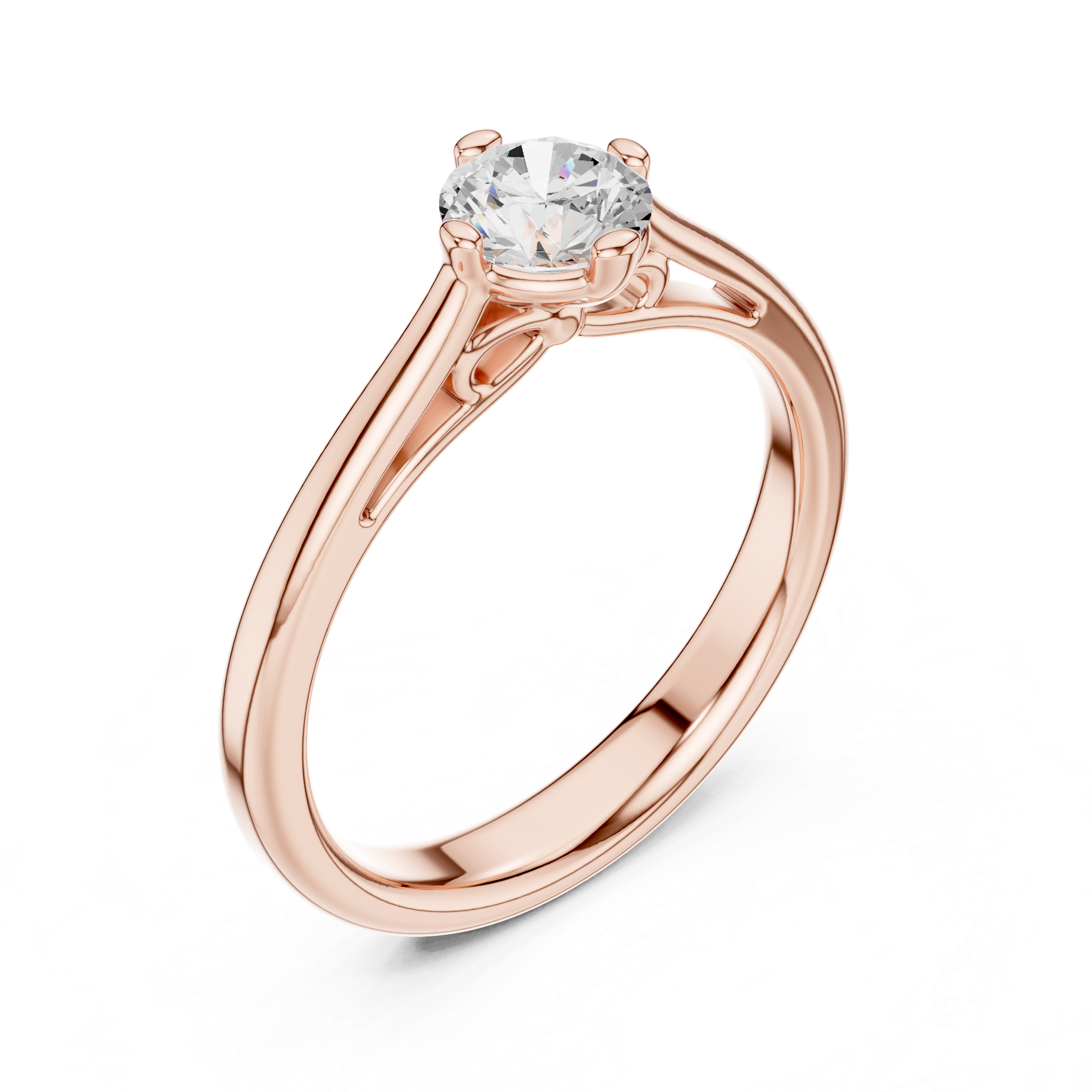 Vintage Cathedral Solitaire Engagement Ring 0.50 CT