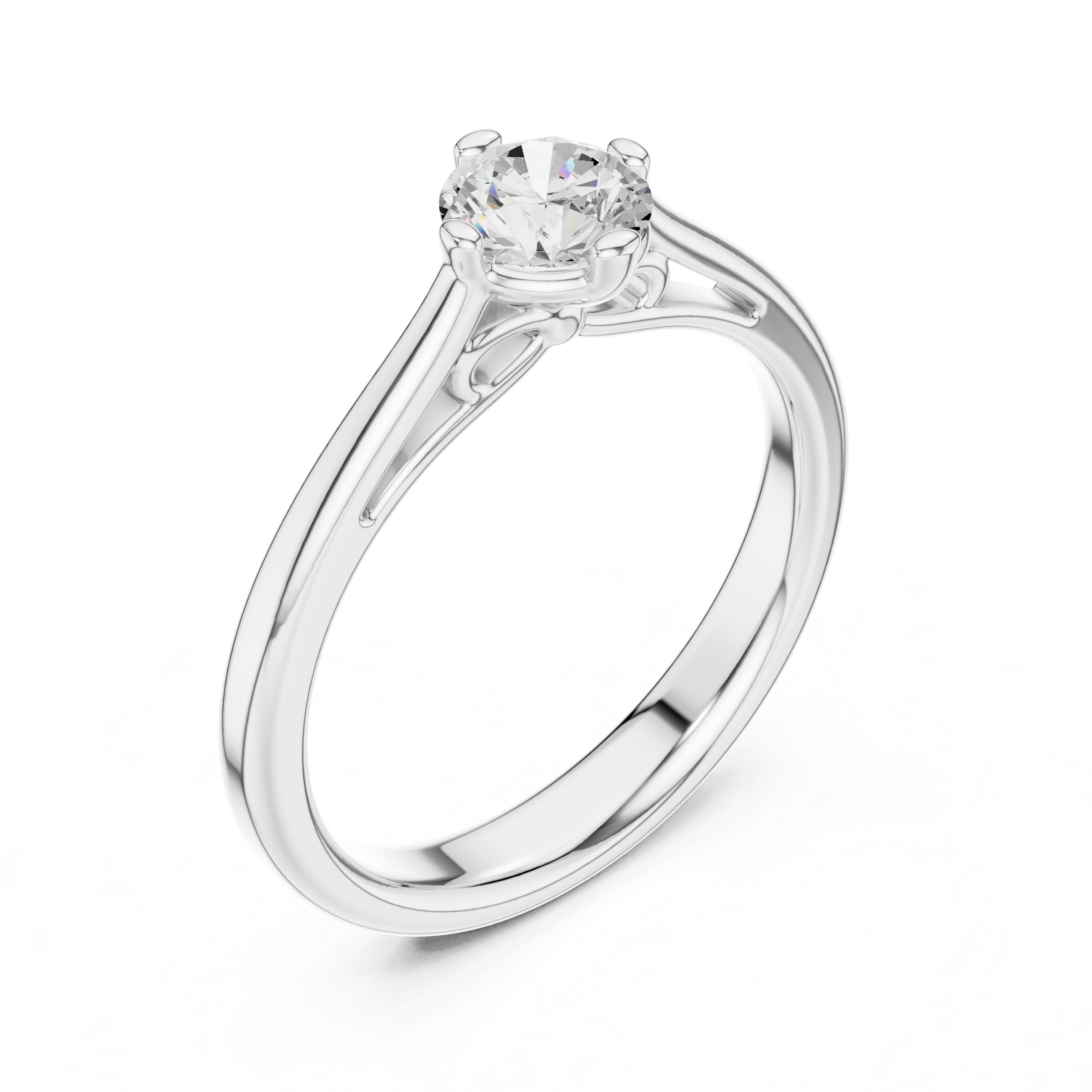 Vintage Cathedral Solitaire Engagement Ring 0.50 CT