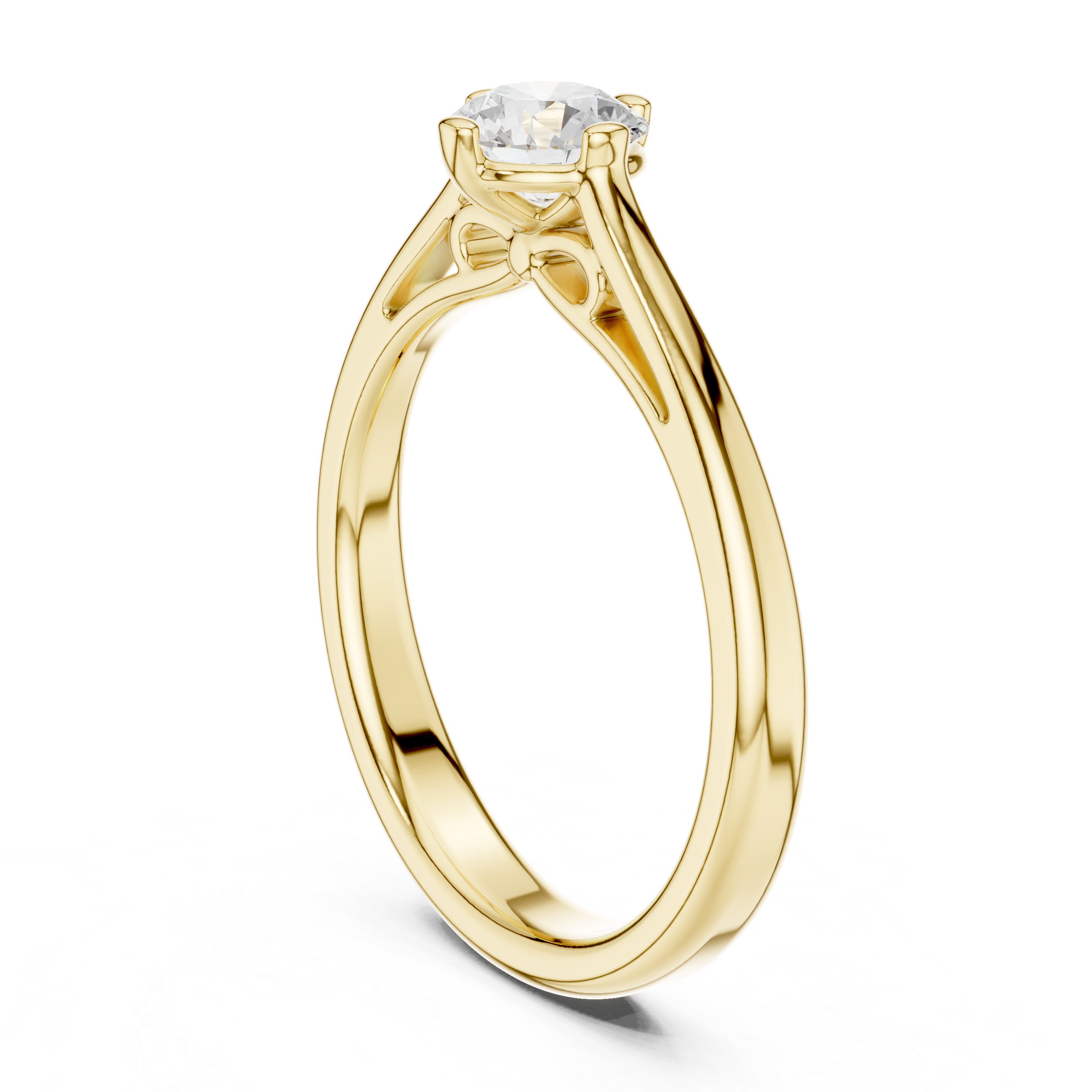 Vintage Cathedral Solitaire Engagement Ring 0.50 CT