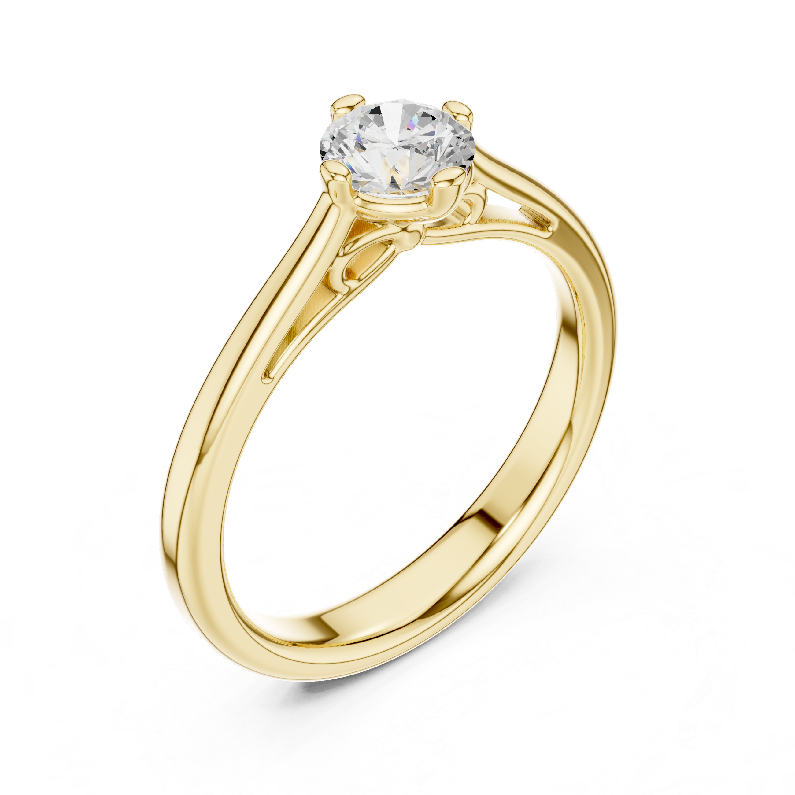 Vintage Cathedral Solitaire Engagement Ring 0.50 CT