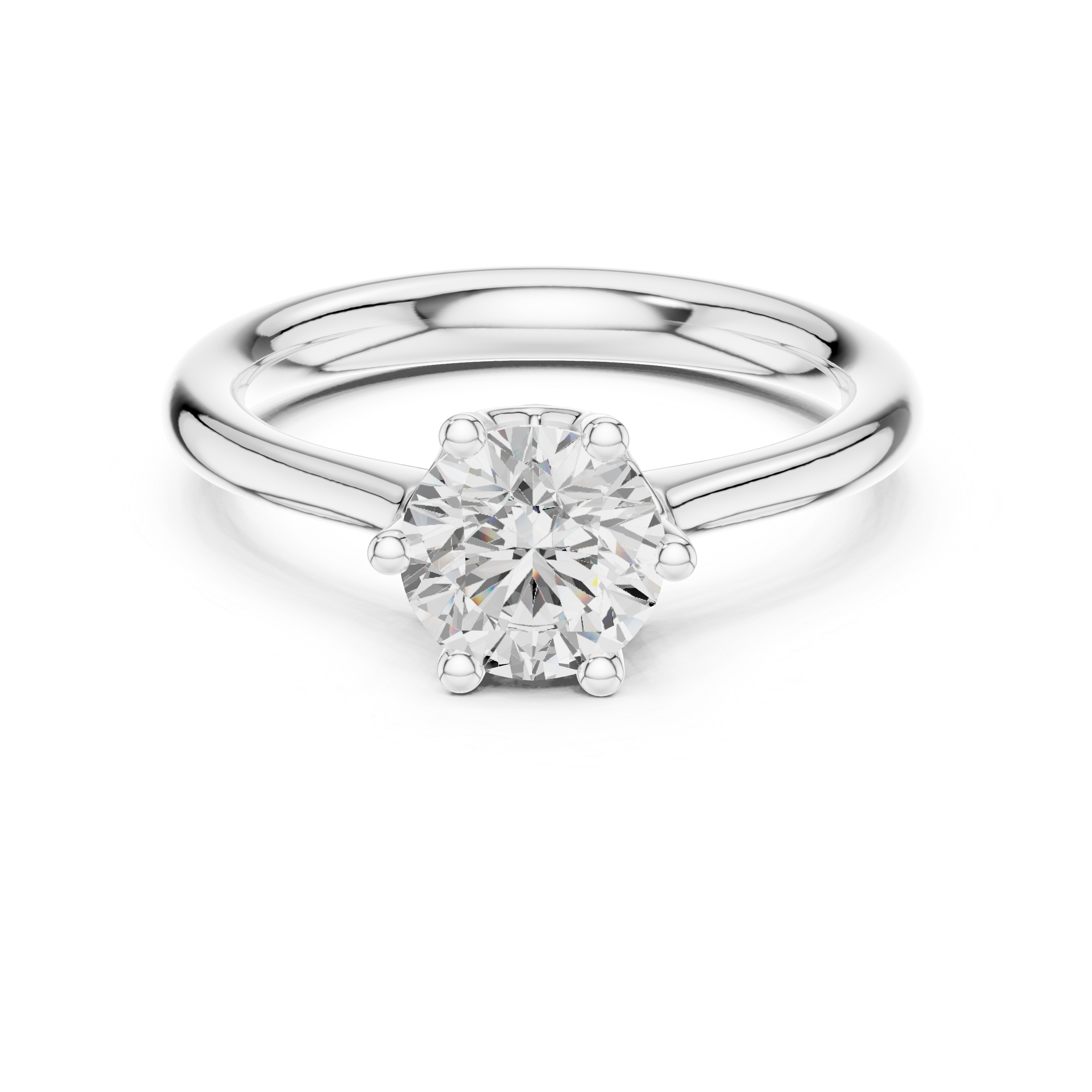 Classic Round Solitaire Engagement Ring 1.10 CT