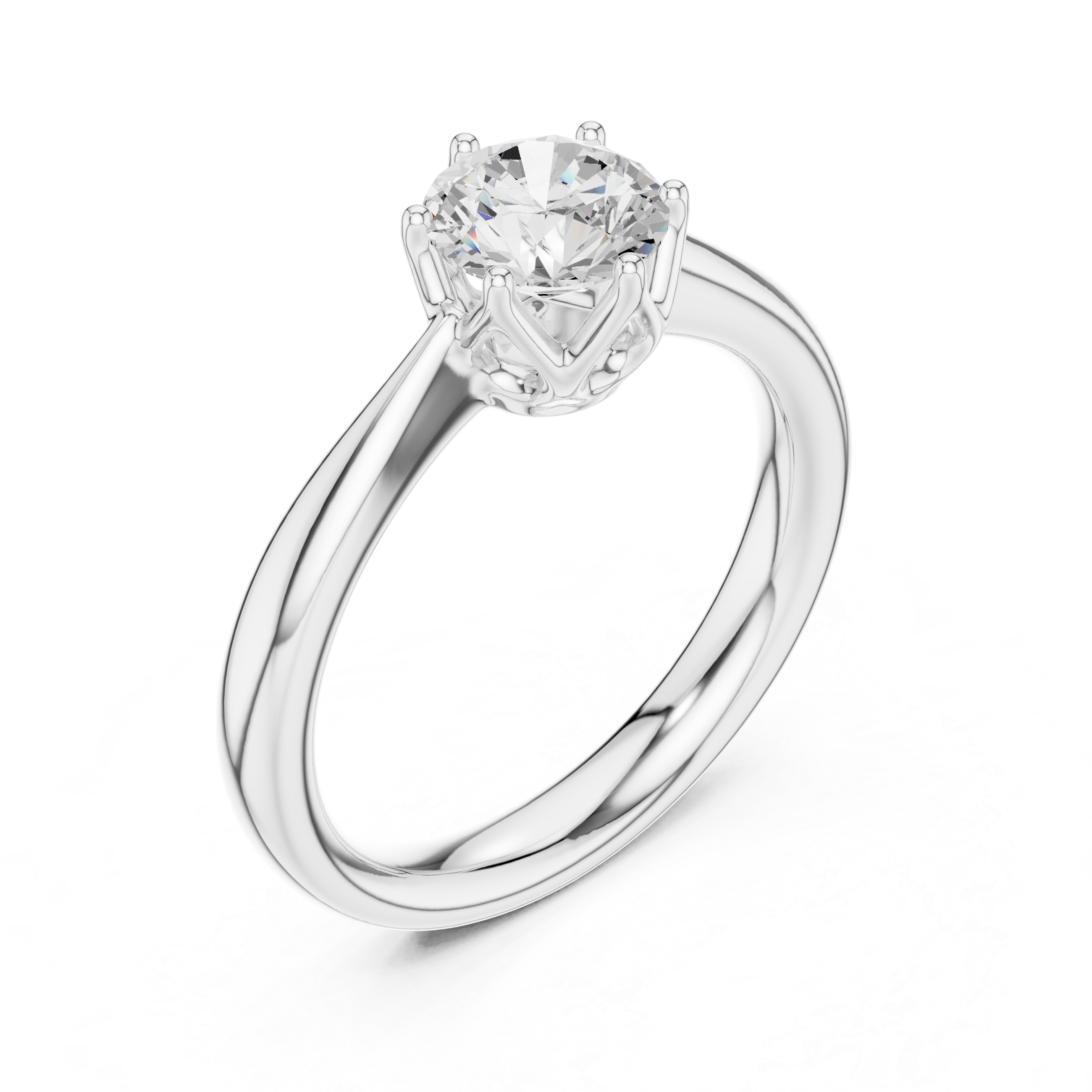 Classic Round Solitaire Engagement Ring 0.90 CT