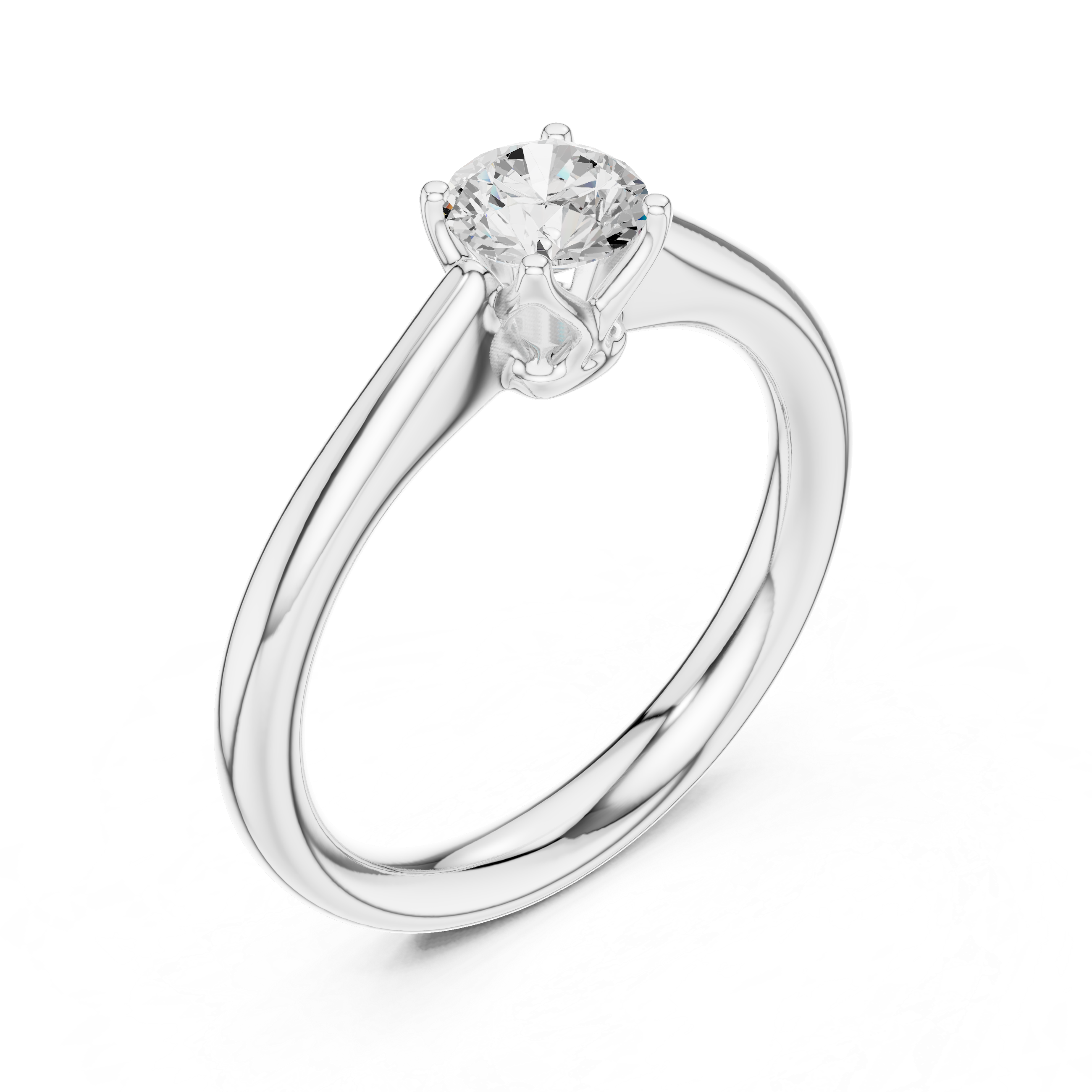 Classic Round Solitaire Engagement Ring 0.61 CT