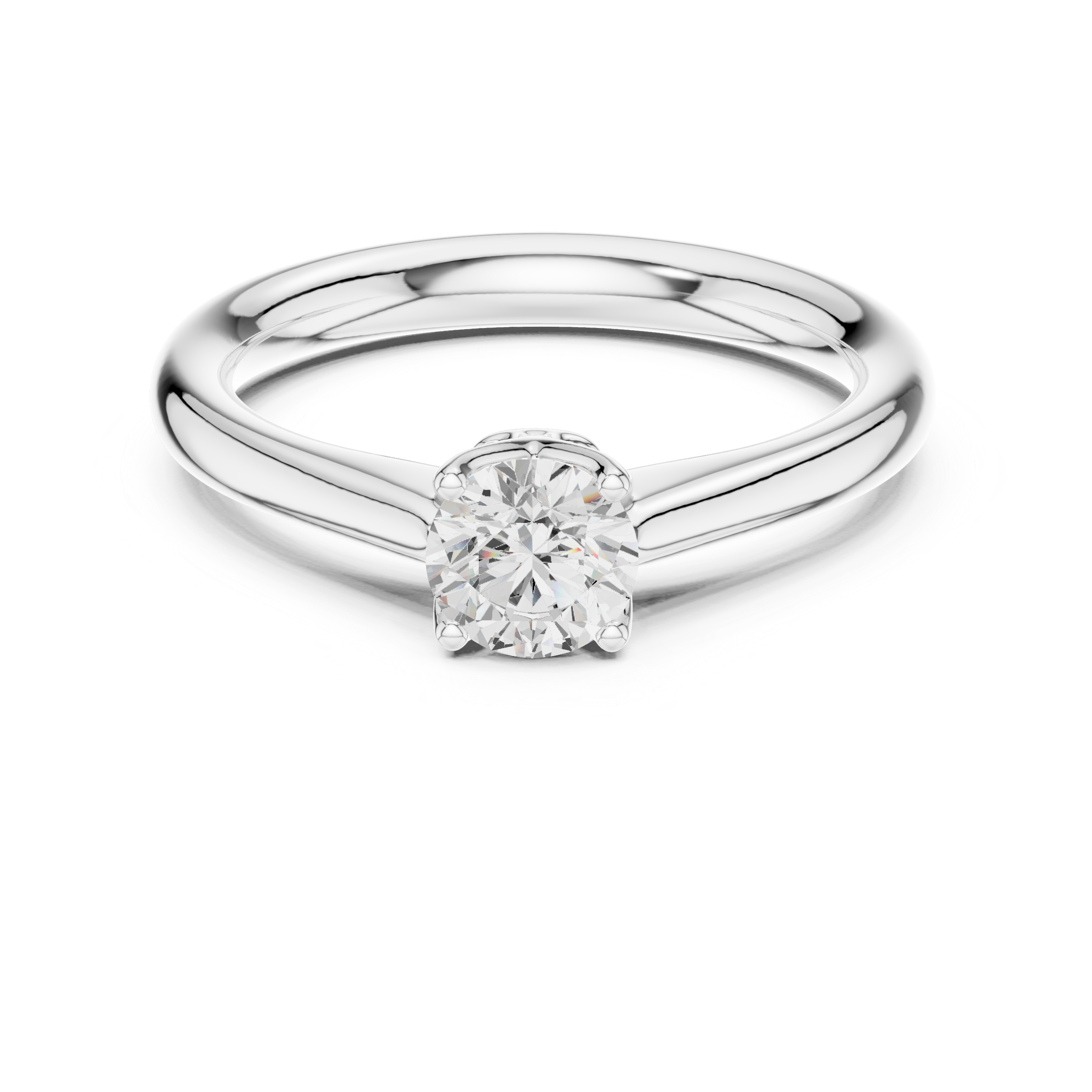 Classic Round Solitaire Engagement Ring 0.61 CT